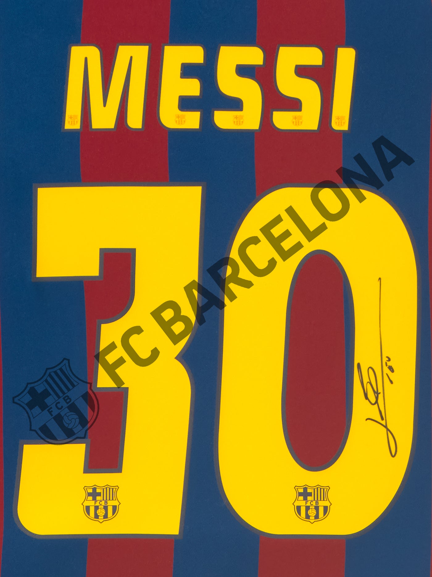 Maillot domicile FC Barcelona 05-06 signé au dos par Messi et encadré