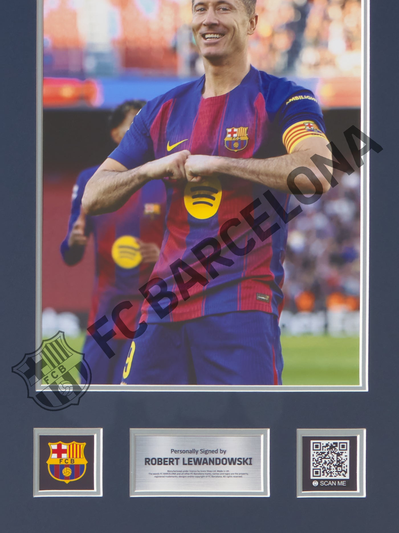 Lewandowski Signed FC Barcelona 25-26 Home Shirt Frame | FC