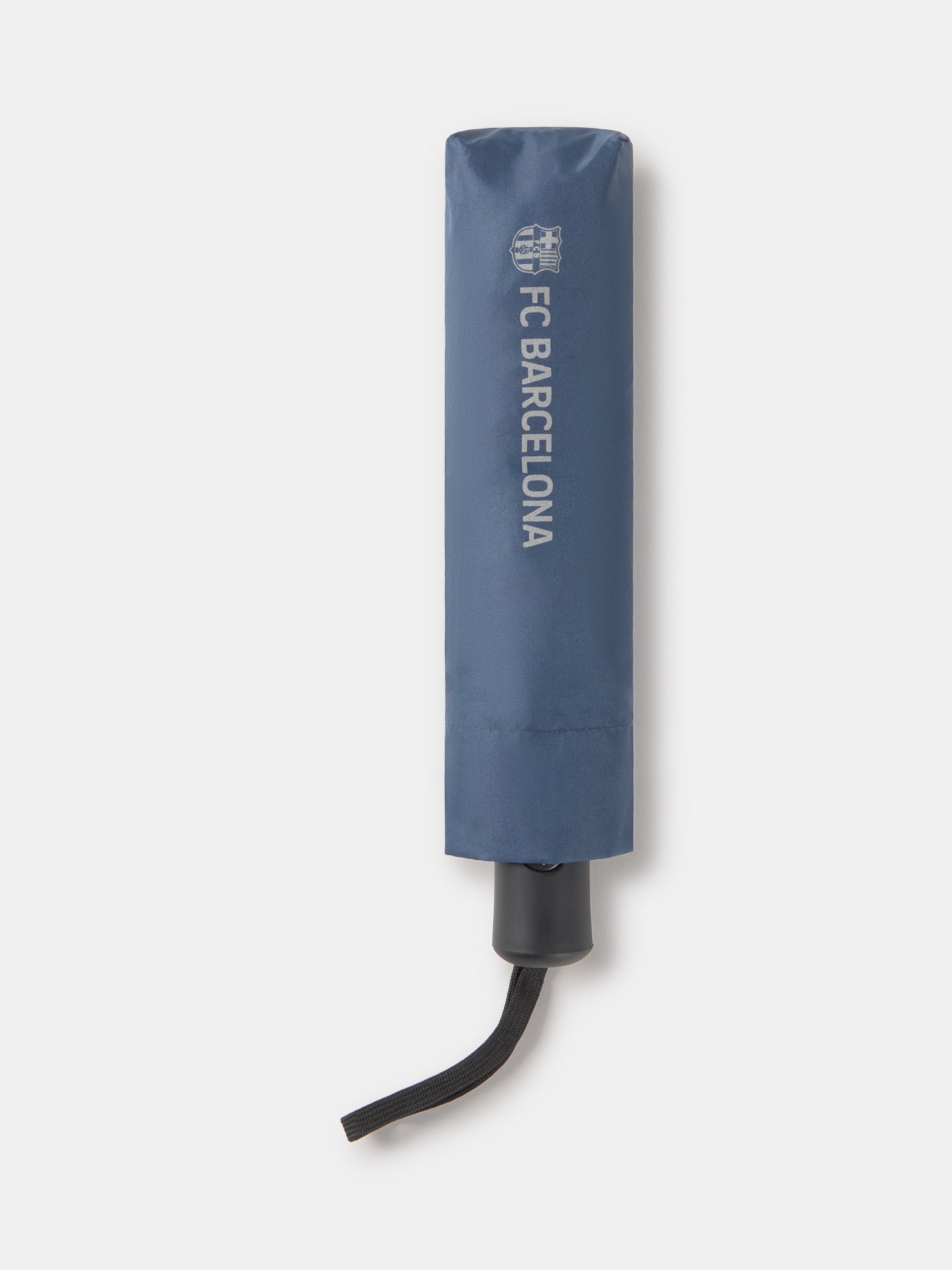 Foldable umbrella with FC Barcelona logo on a white background