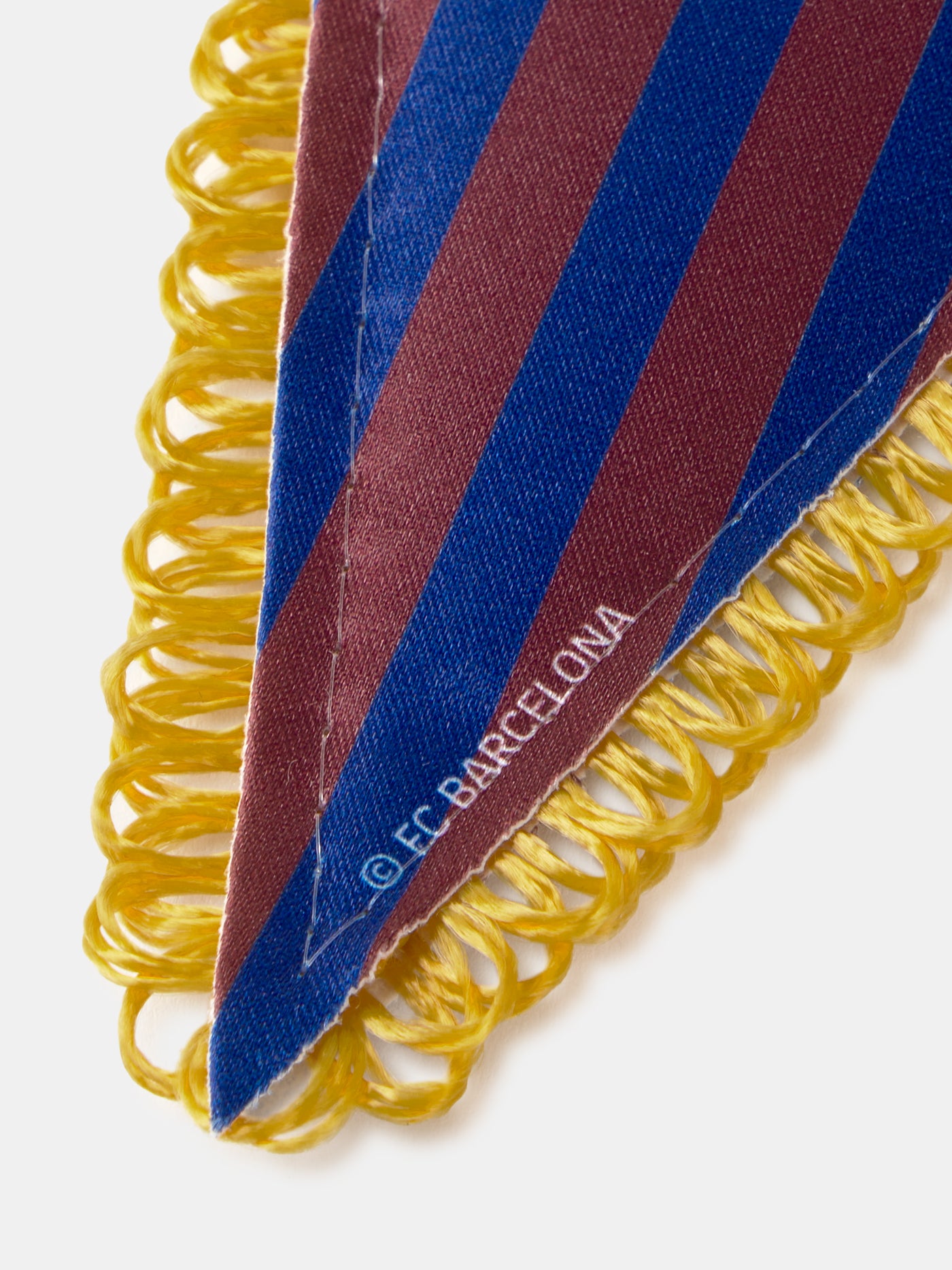 Striped tie with blue and red diagonal pattern on a white background