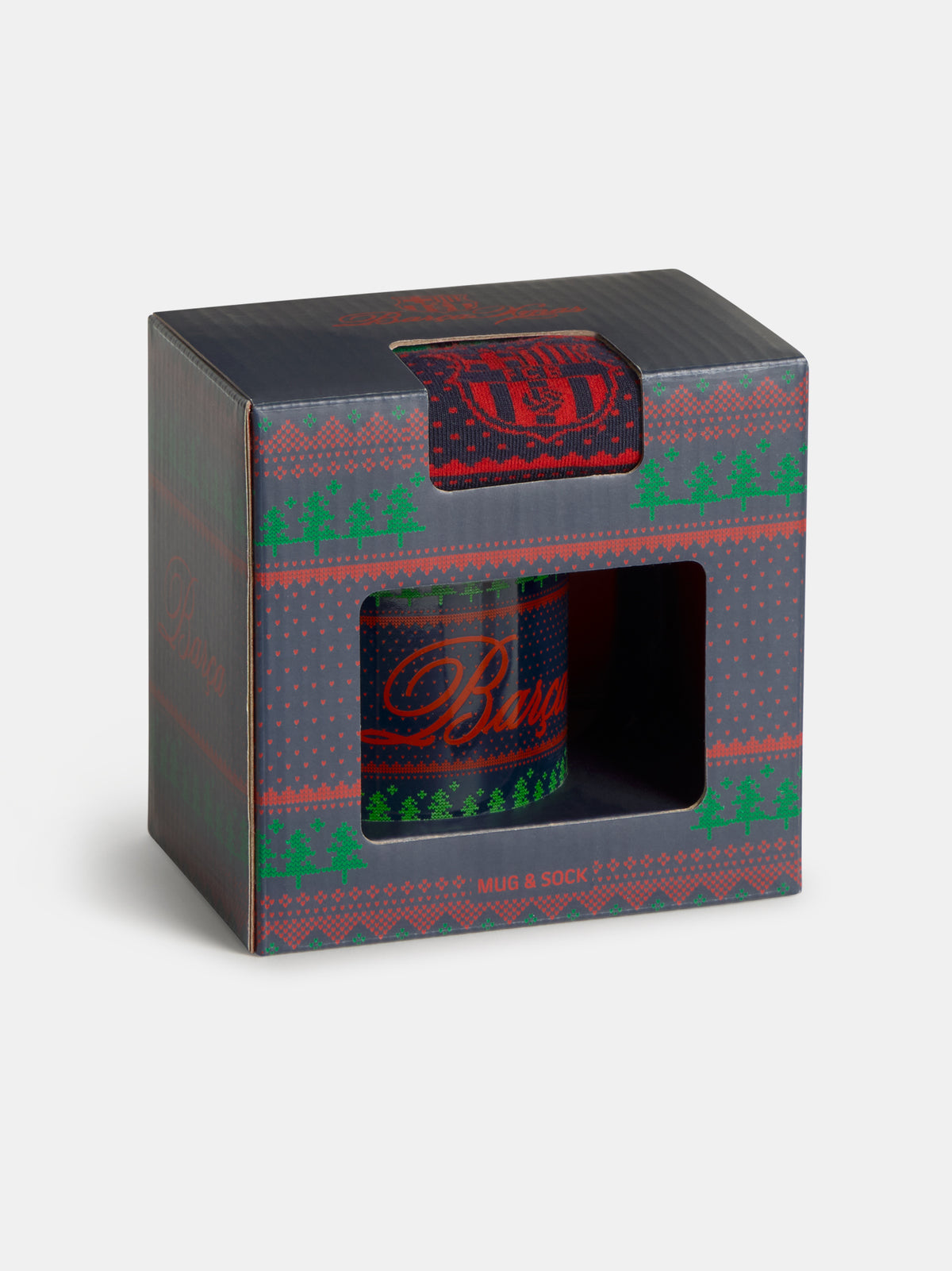 Pack de taza y calcetines de Navidad FC Barcelona