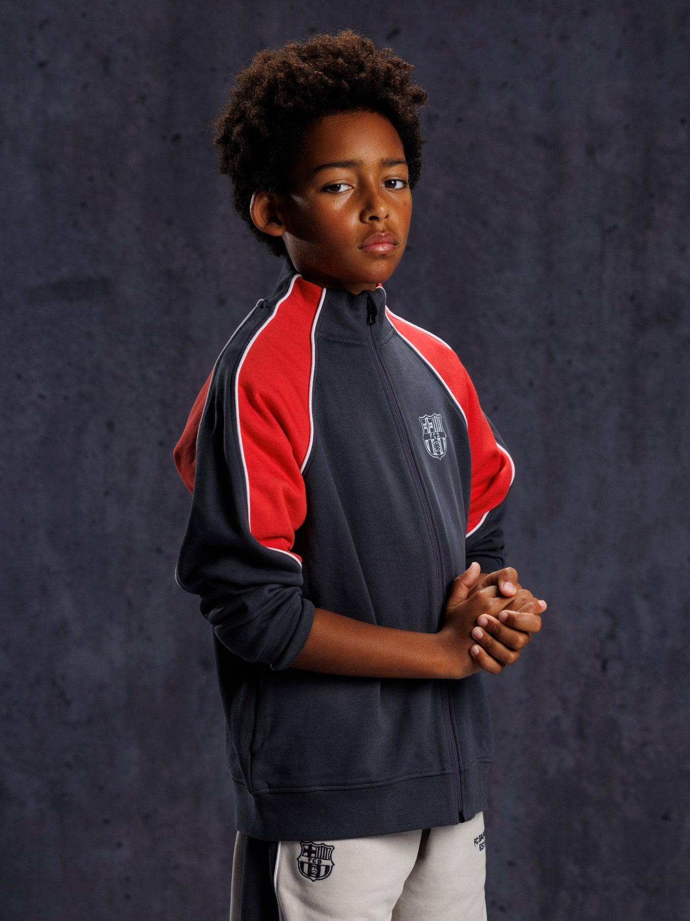 Chaqueta con cremallera Fleece Negra Aftermatch Barça