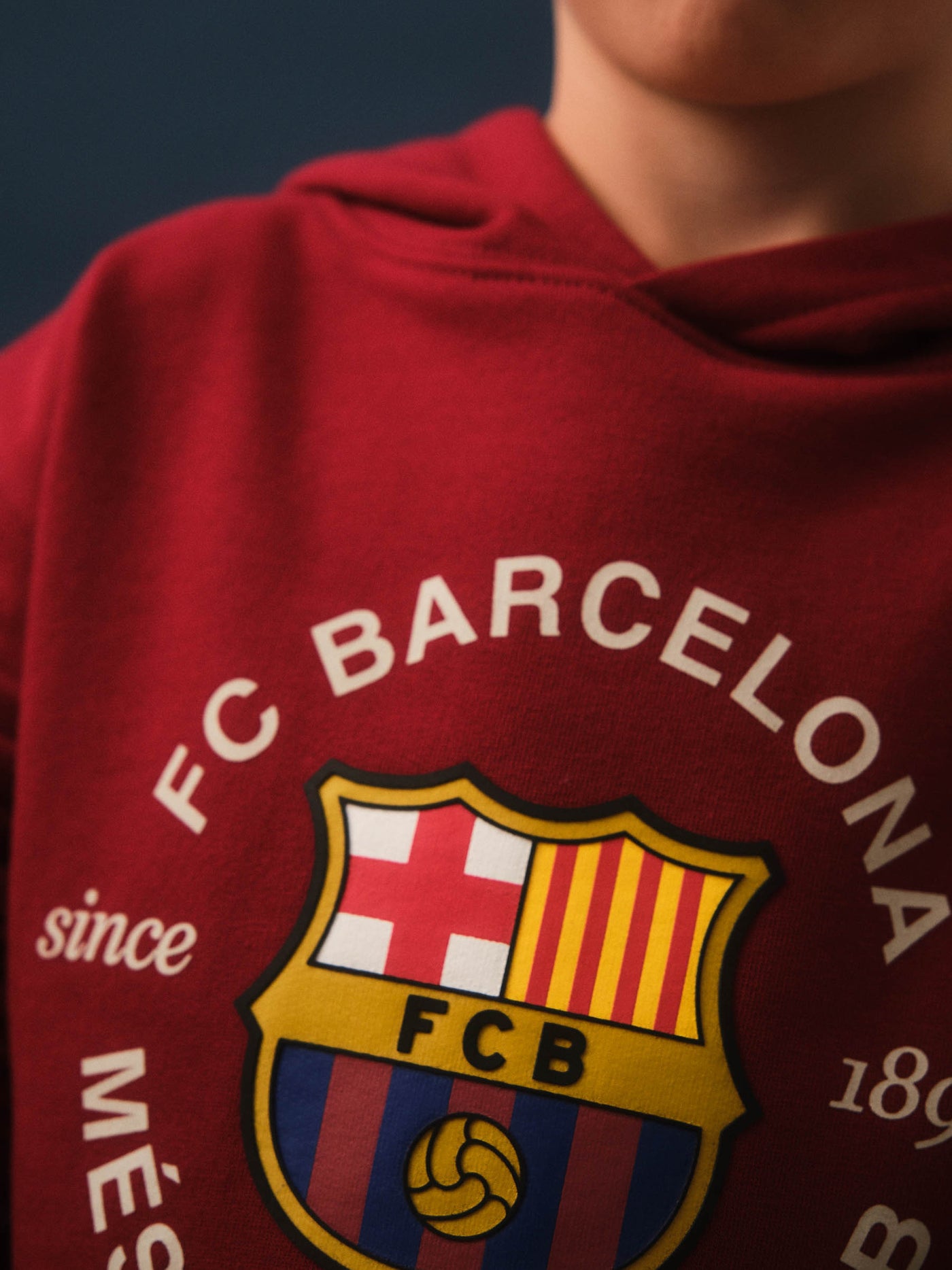 Roter Hoodie mit Barça-Emblem - Junior
