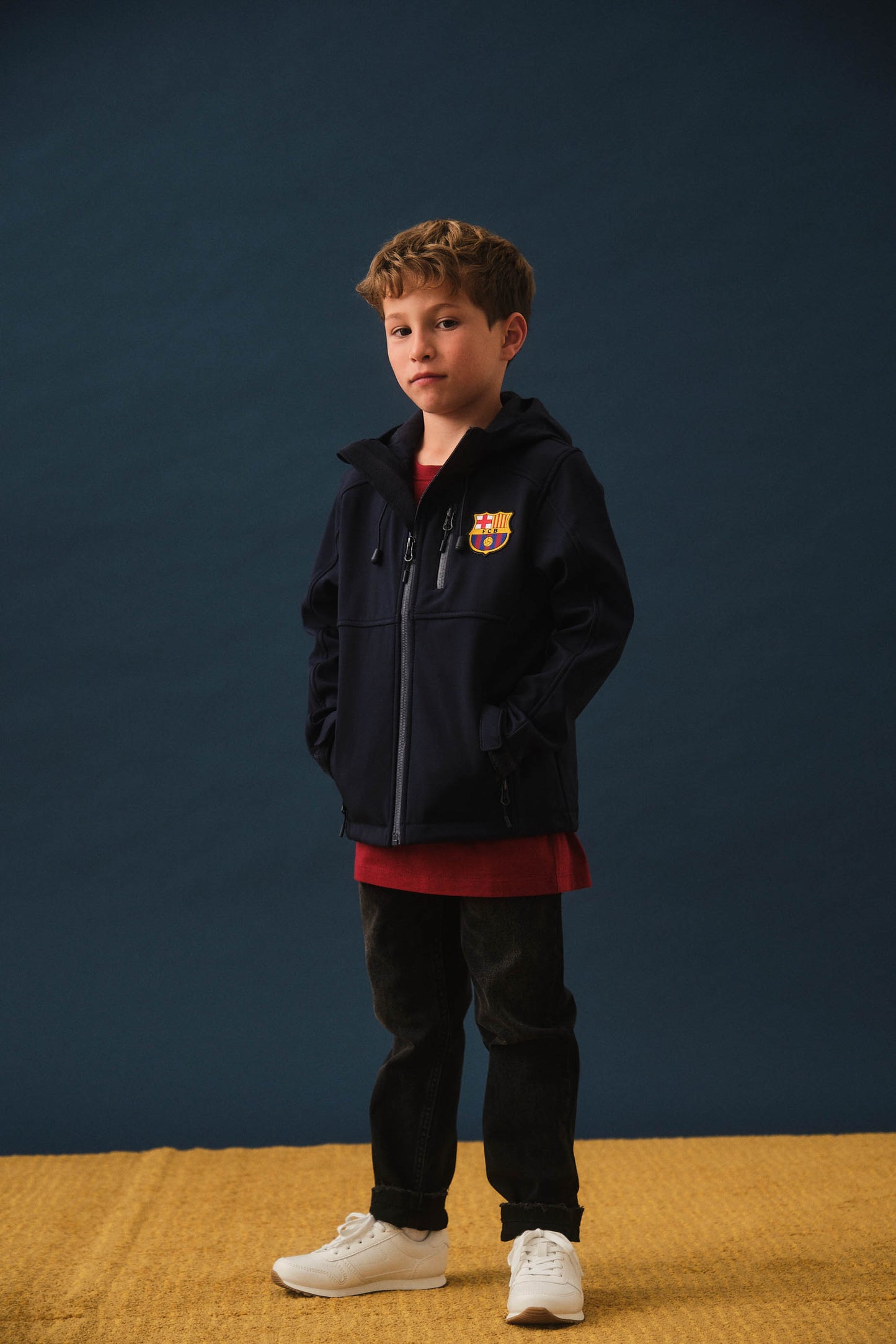 Jaqueta Softshell Barça nblau marí - Junior