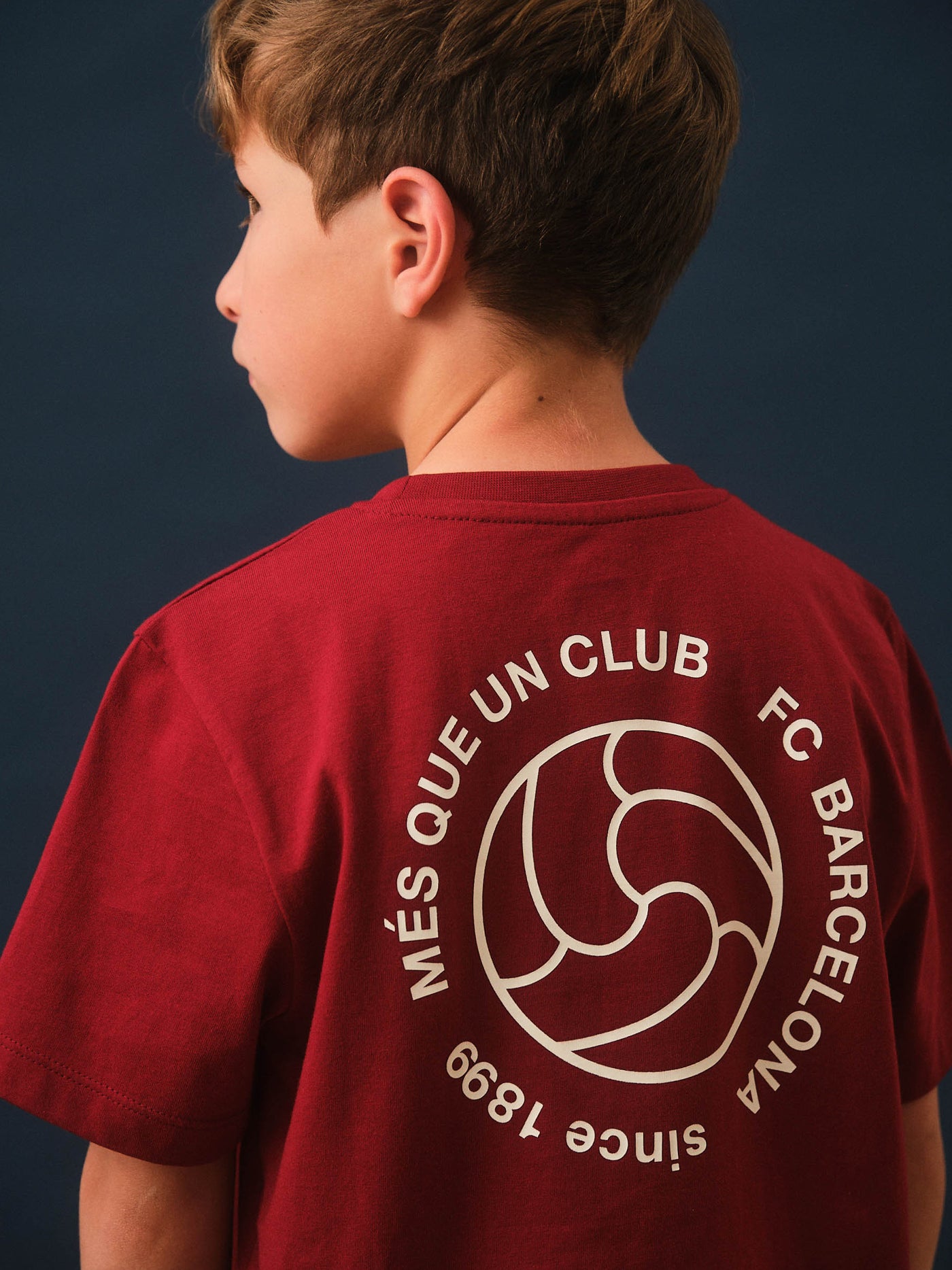 T-Shirt Rouge avec Emblème Barça - Junior