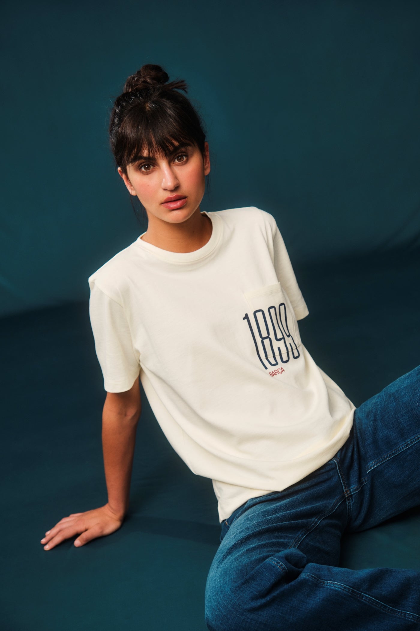 T-shirt beige 1899 Barça - Femme