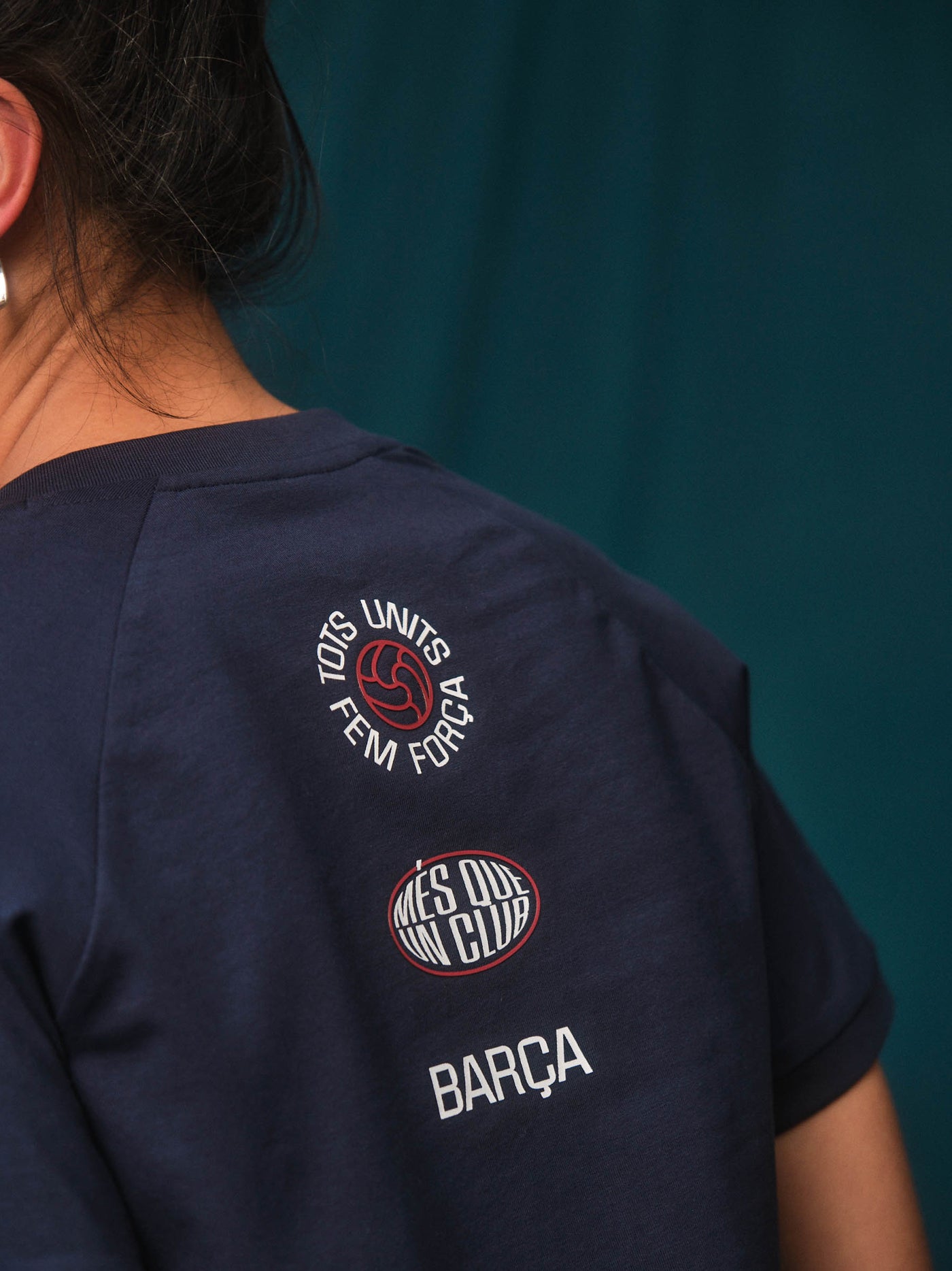 T-shirt navy blue Barça - Woman