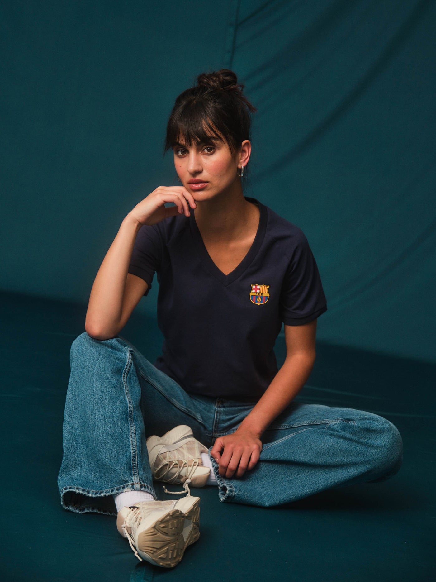 Chemise marine Barça - Femme