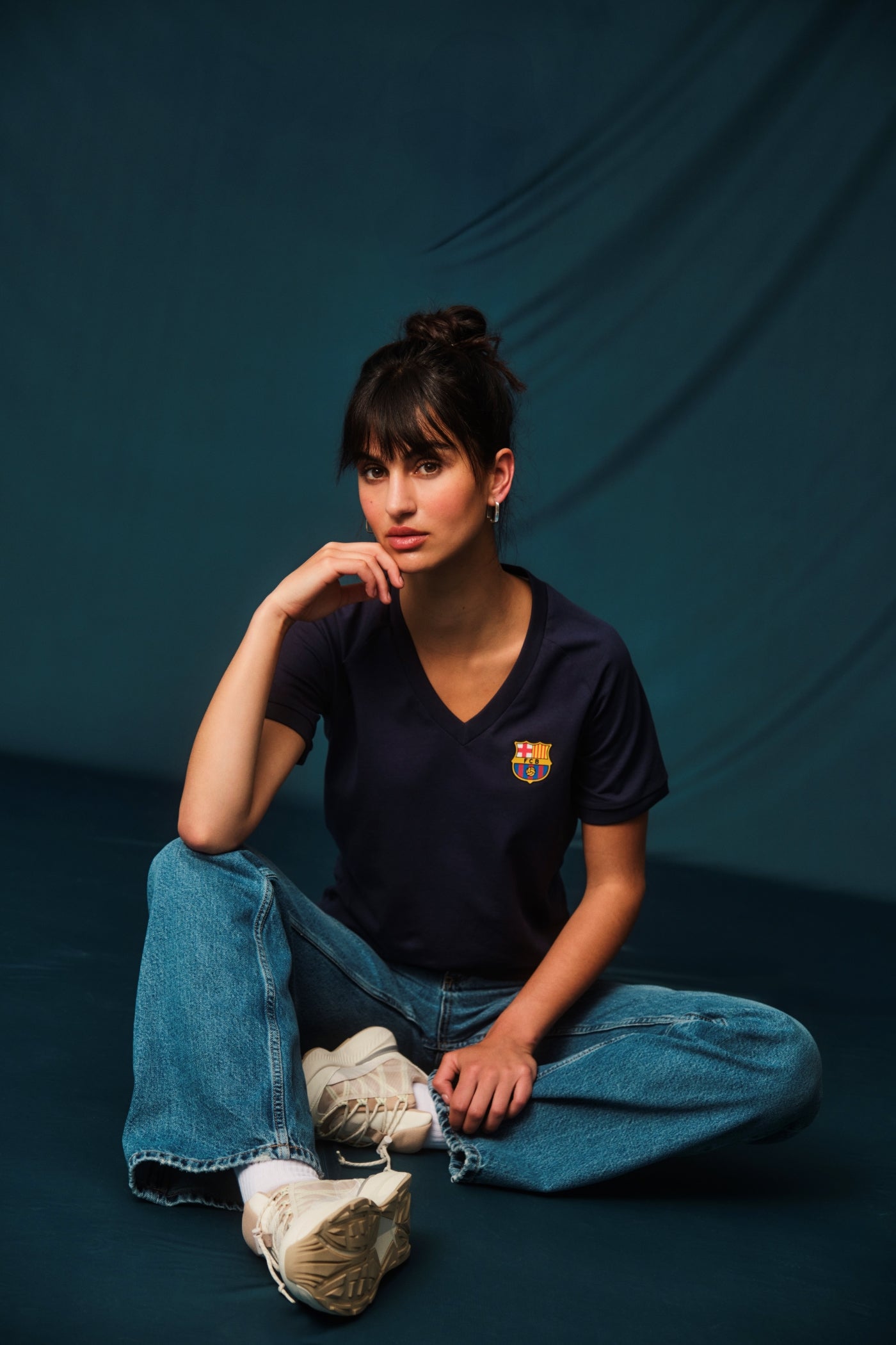 Chemise marine Barça - Femme