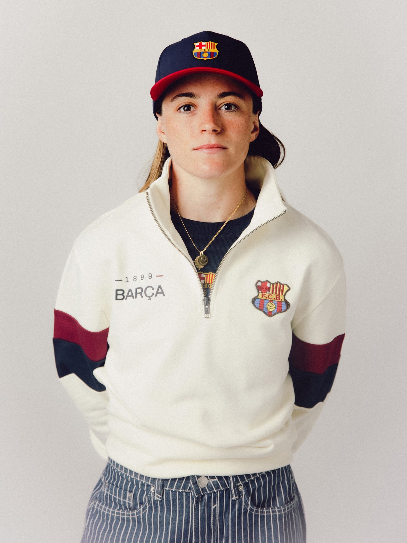 FC Barcelona cap with crest and anthem lyrics