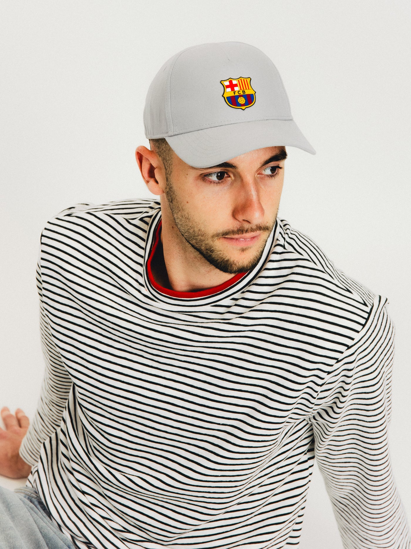 Gorra FC Barcelona gris claro