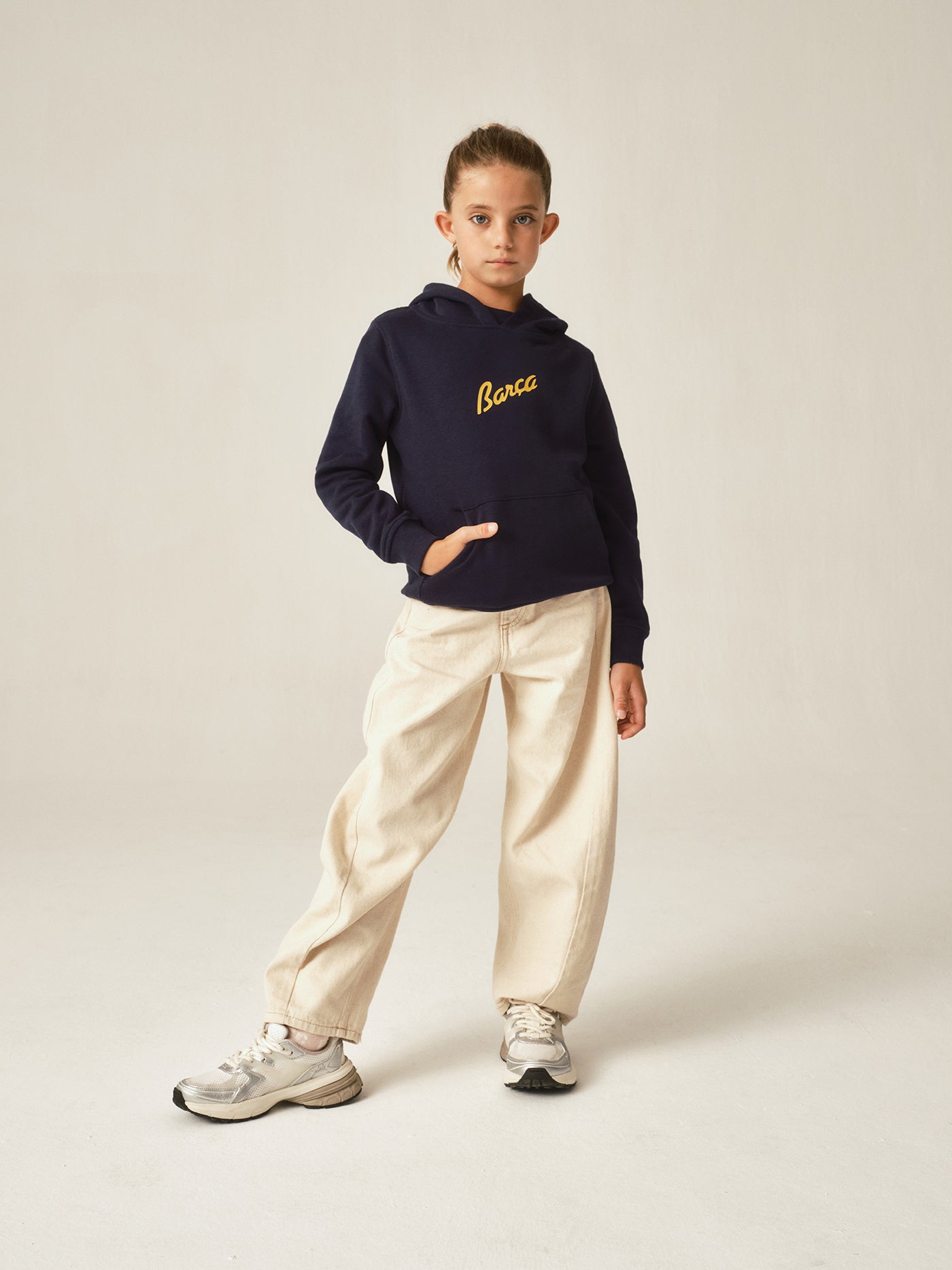 Dessuadora amb caputxa Core Blau Marí "MÉS QUE UN CLUB"