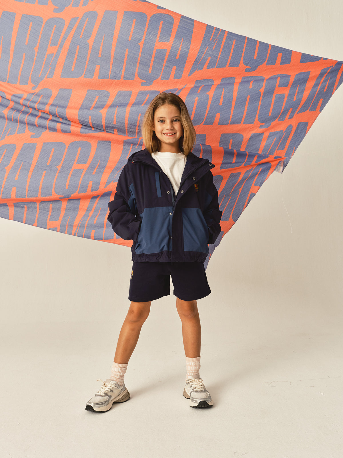 Light Jacket Navy Fan Club Barça - Junior