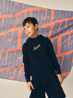 Sweat à capuche Core Bleu Marine "MÉS QUE UN CLUB"