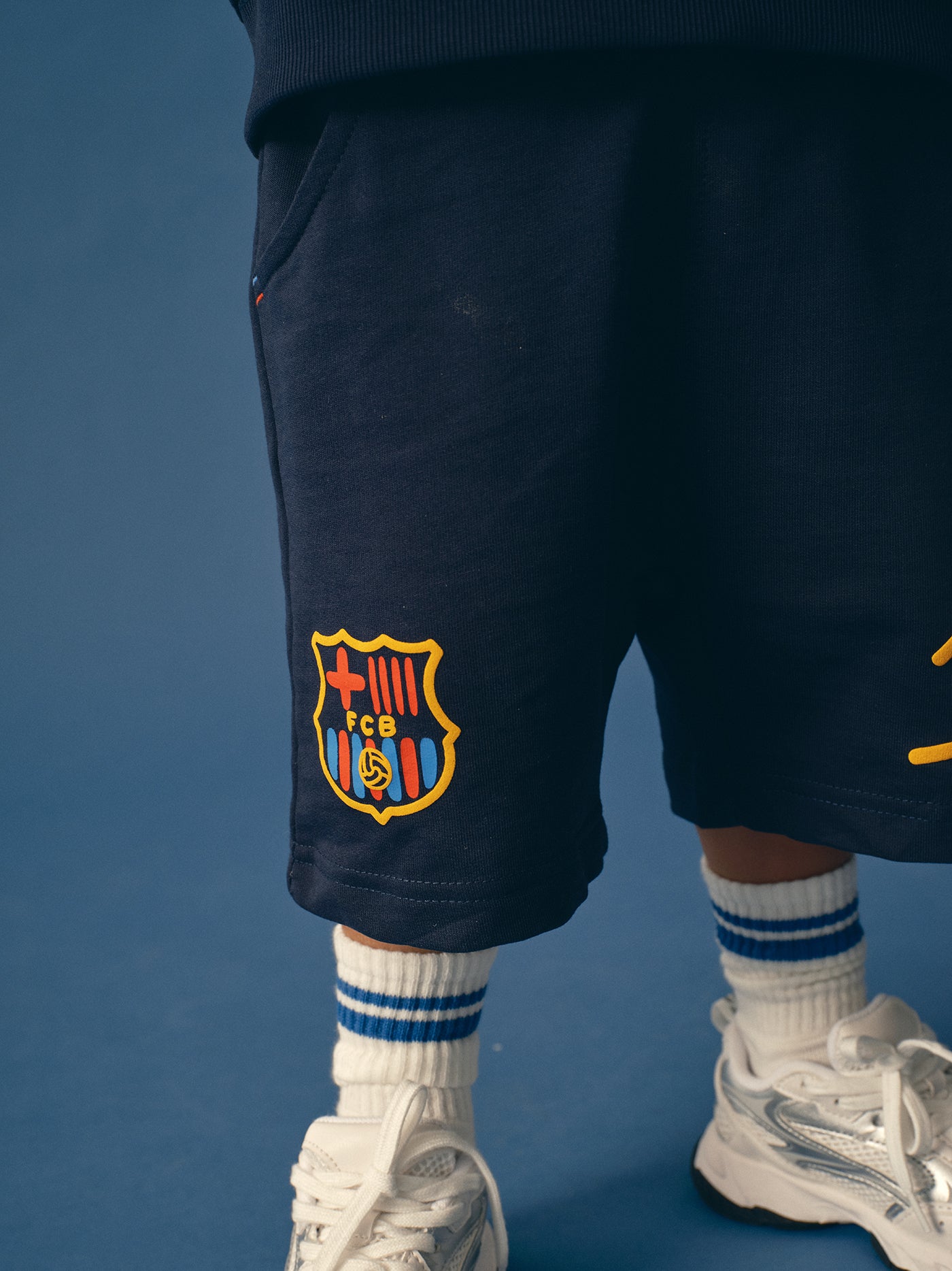 Pantalón Corto Azul Marino Escudo Barça - Niño