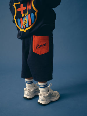 Pantalón Corto Azul Marino Escudo Barça - Niño