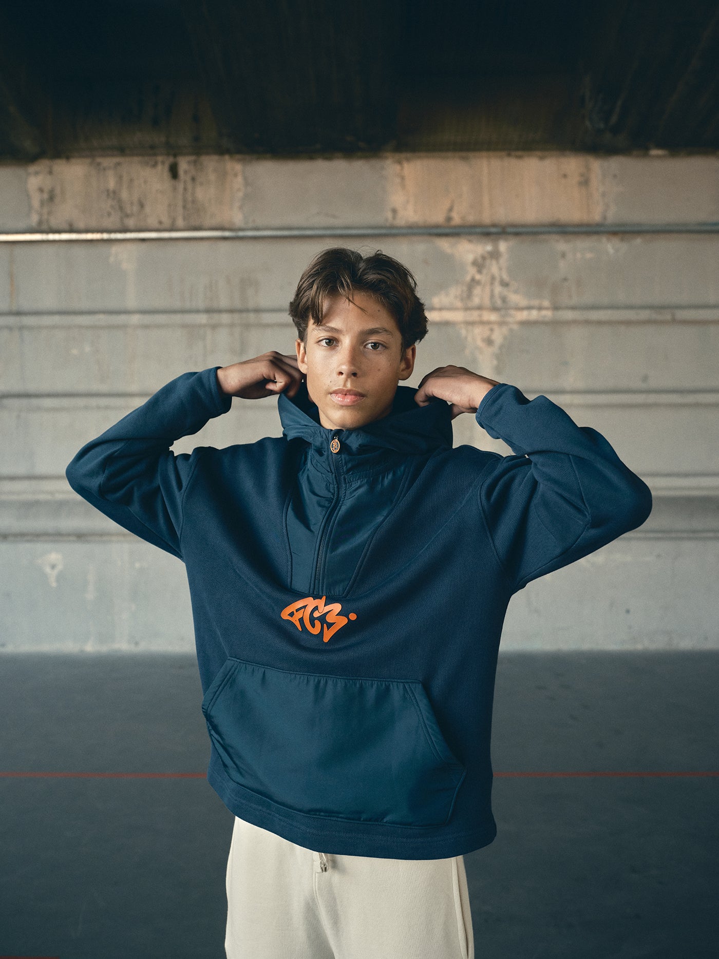 Hoodie Half Zip Navy Barça Essentials - Junior – Barça Official Store
