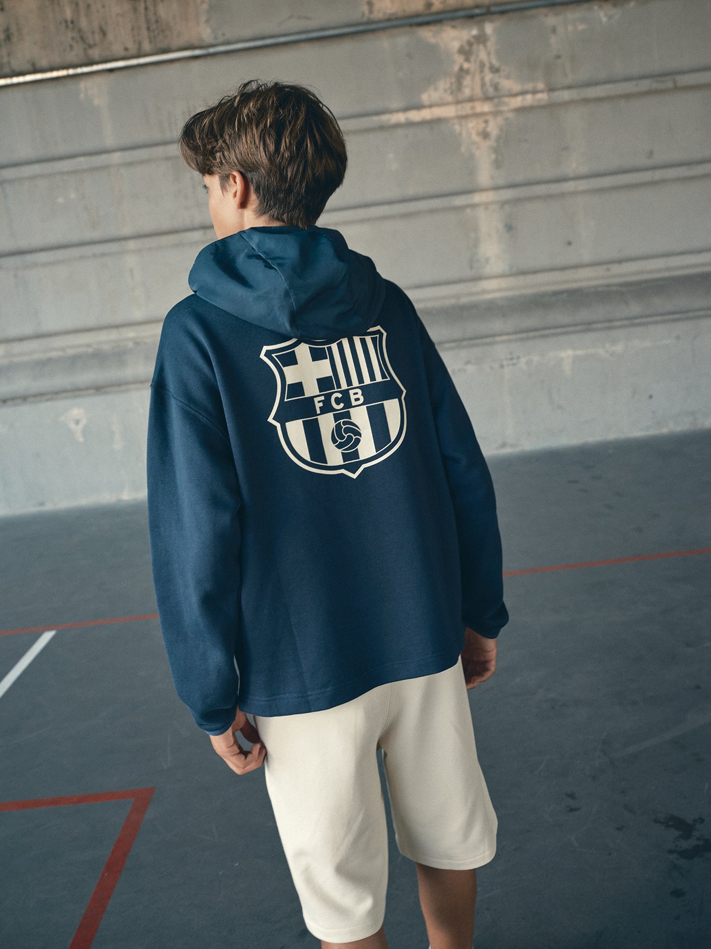 Hoodie Half Zip Navy Barça Essentials - Junior – Barça Official Store