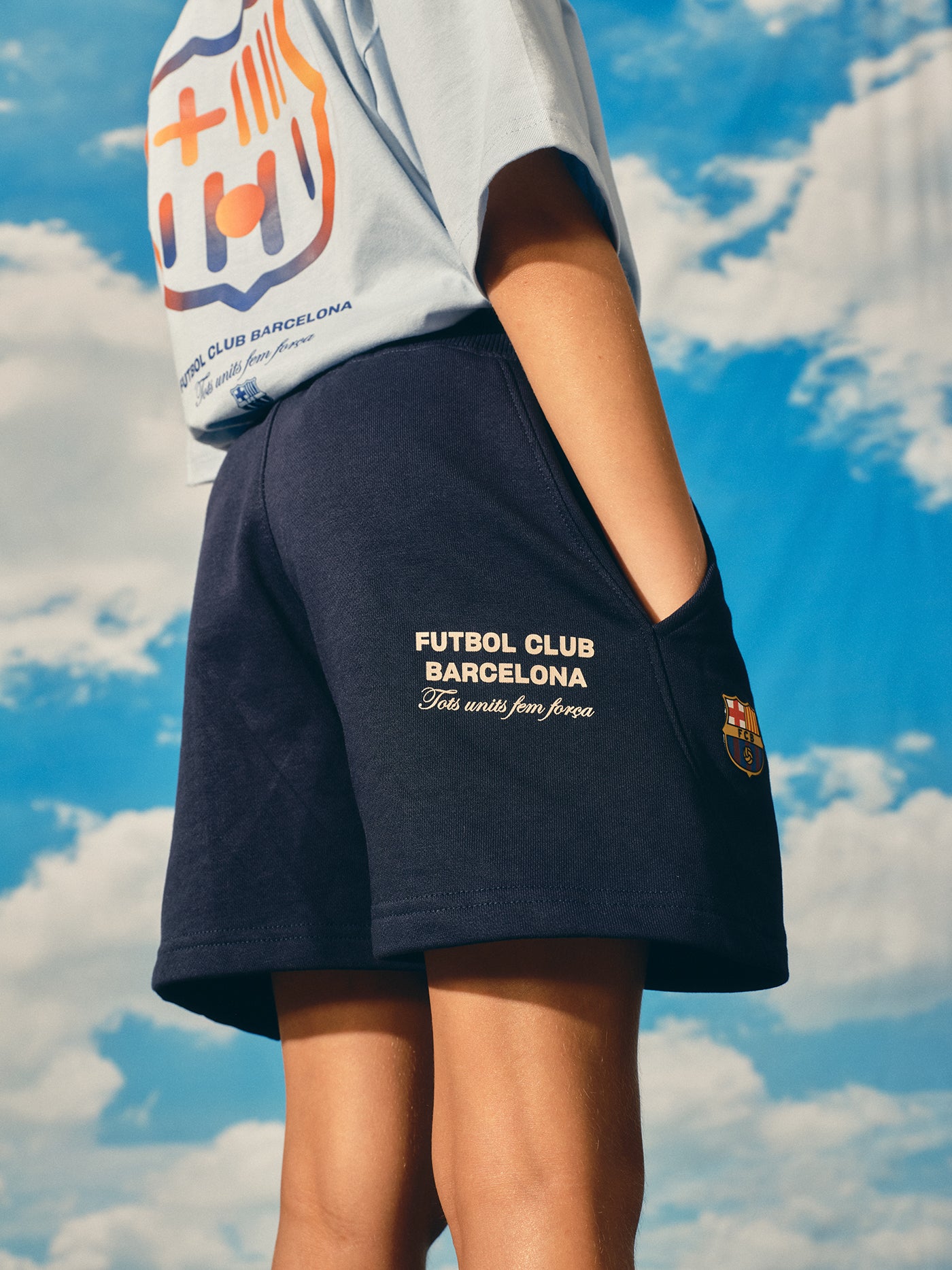Shorts Navy Fan Club Barça - Junior