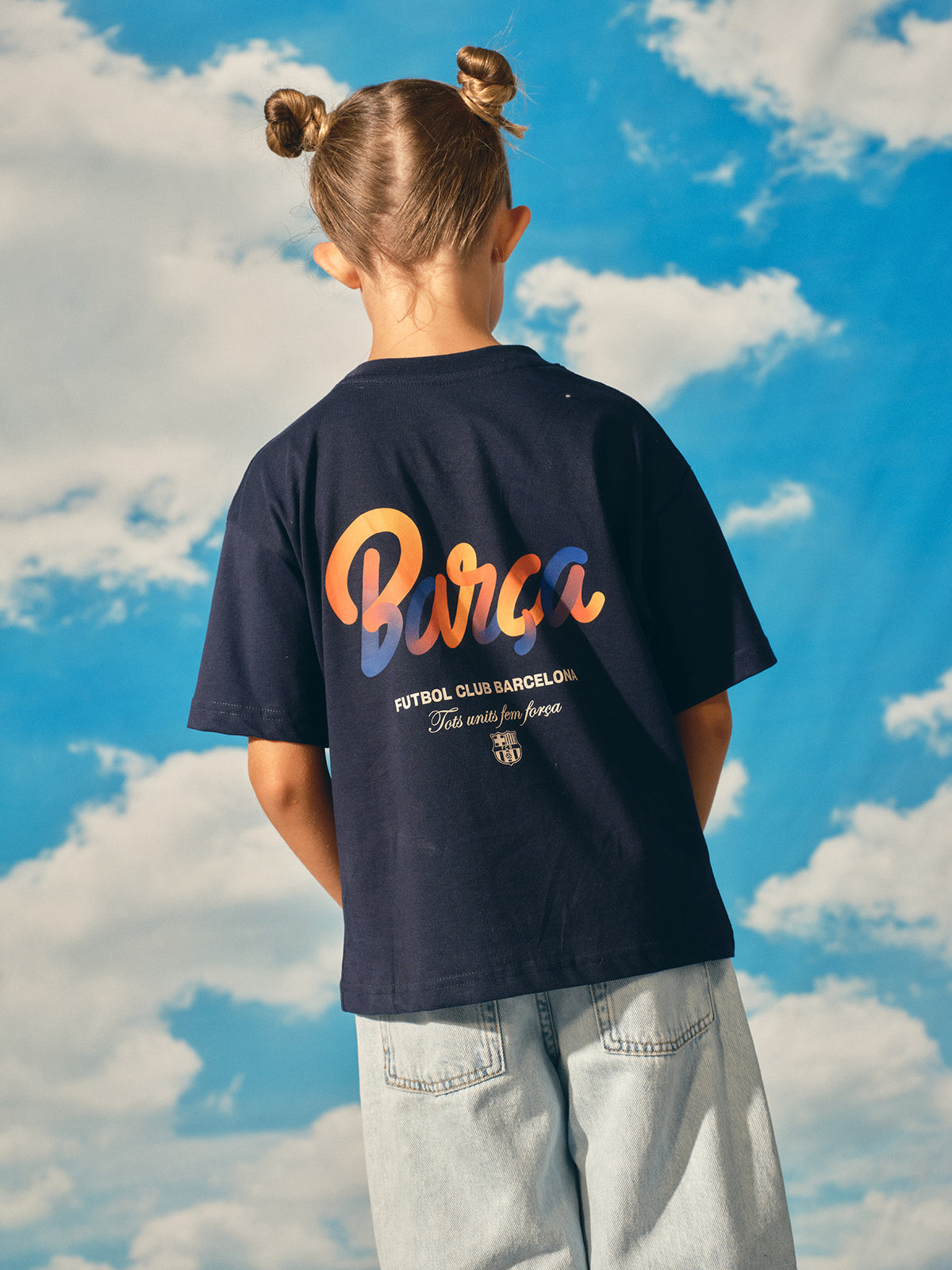 Camiseta Azul Marino Fan Club Barça - Niño/a