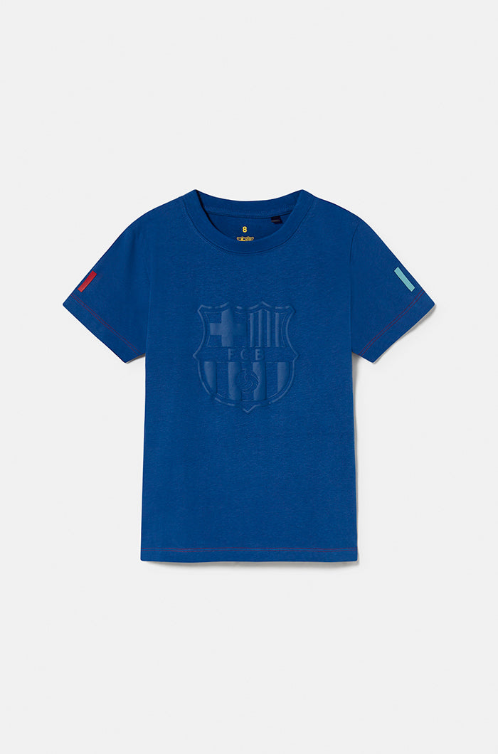 Camiseta escudo azul Barça - Junior