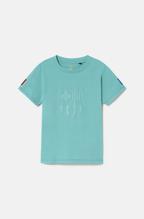 Barça sky blue crest shirt - Junior