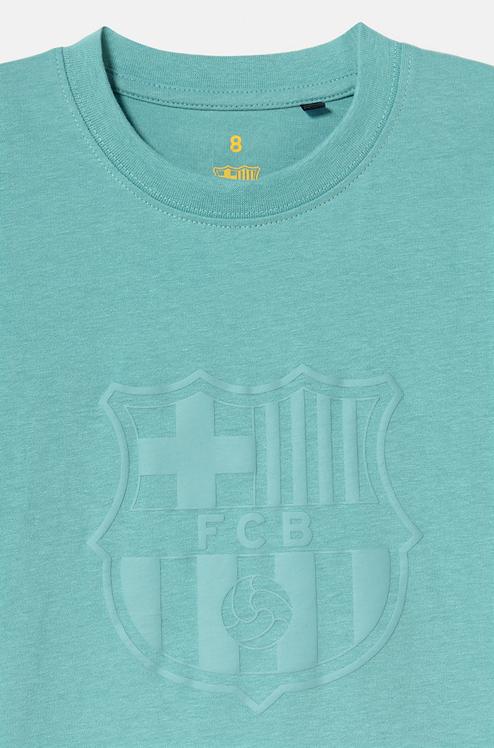 Camiseta escudo azul cielo Barça - Junior