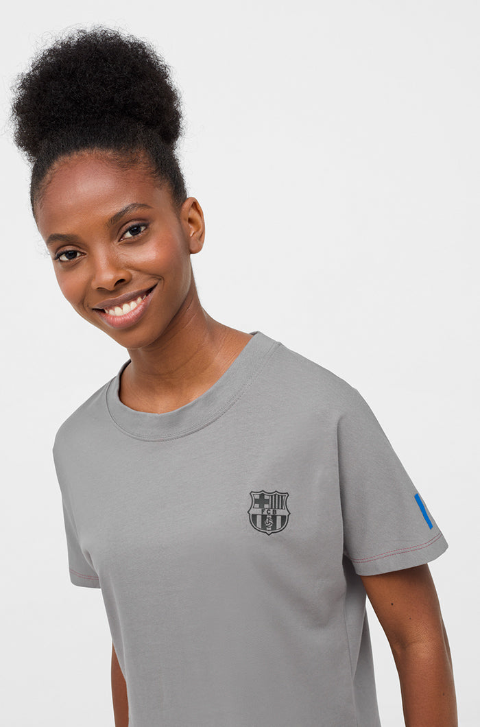 Crop top gris Barça - Mujer