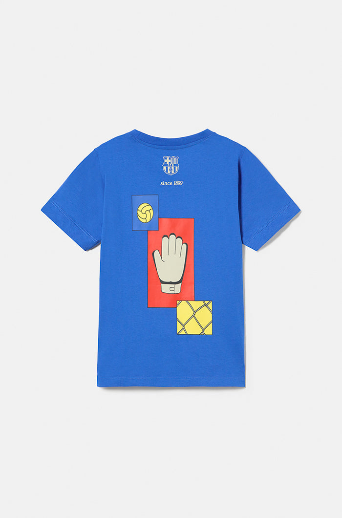 T-shirt Blue with Barça motifs - Junior