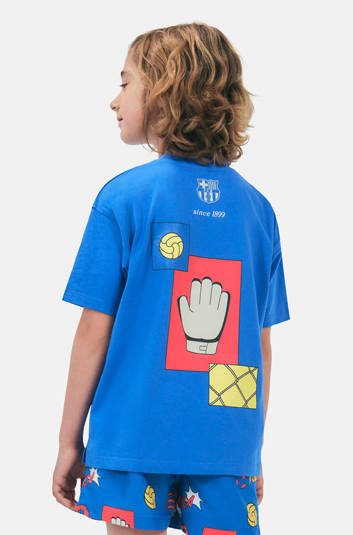 T-shirt Blue with Barça motifs - Junior