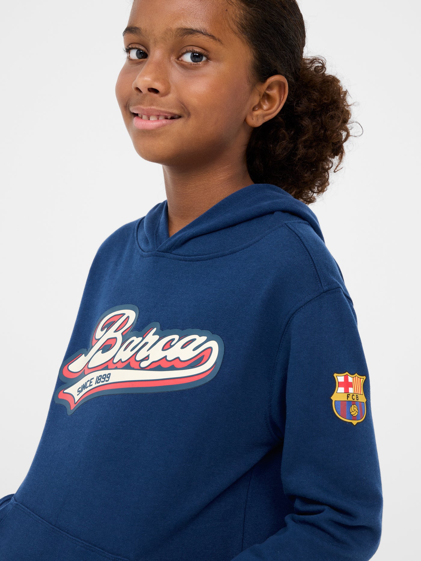 Sweat à capuche bleu Barça - Junior