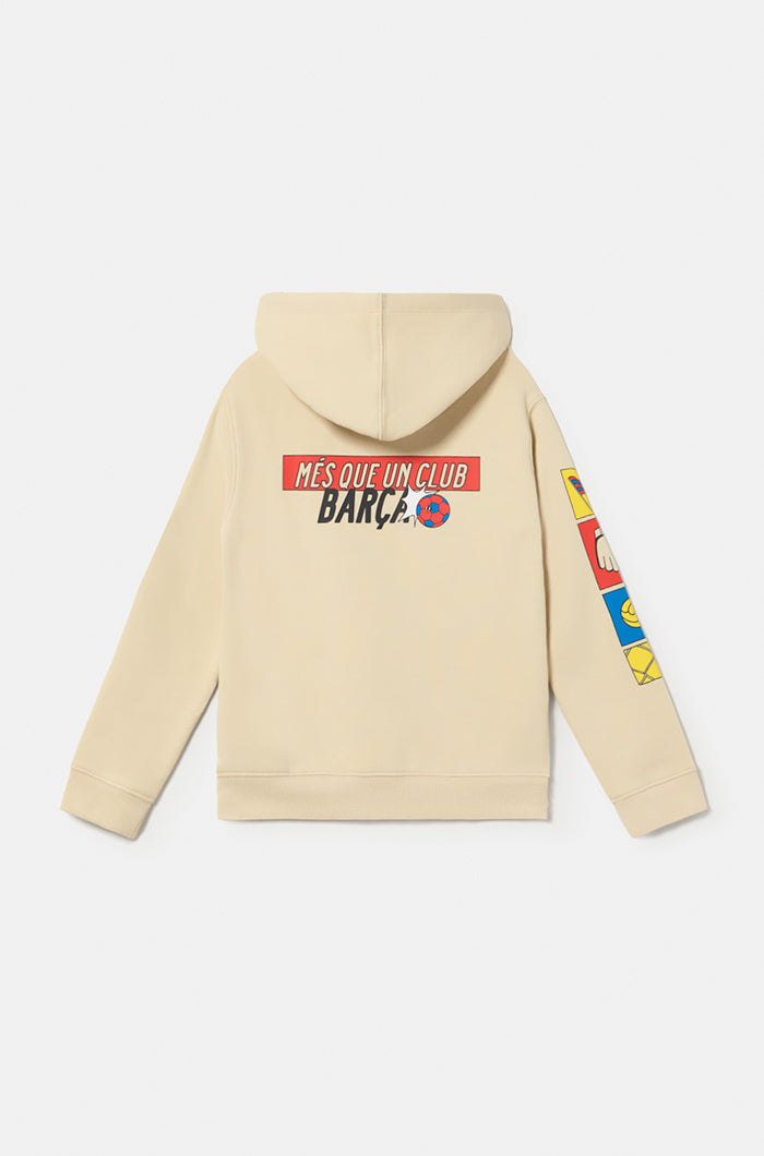 Barça beige motif sweatshirt - Junior