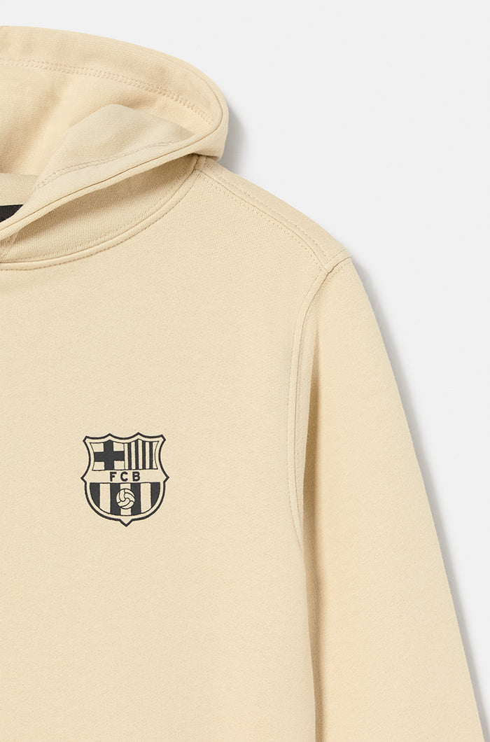 Sweatshirt mit beigem Barça-Motiv - Junior