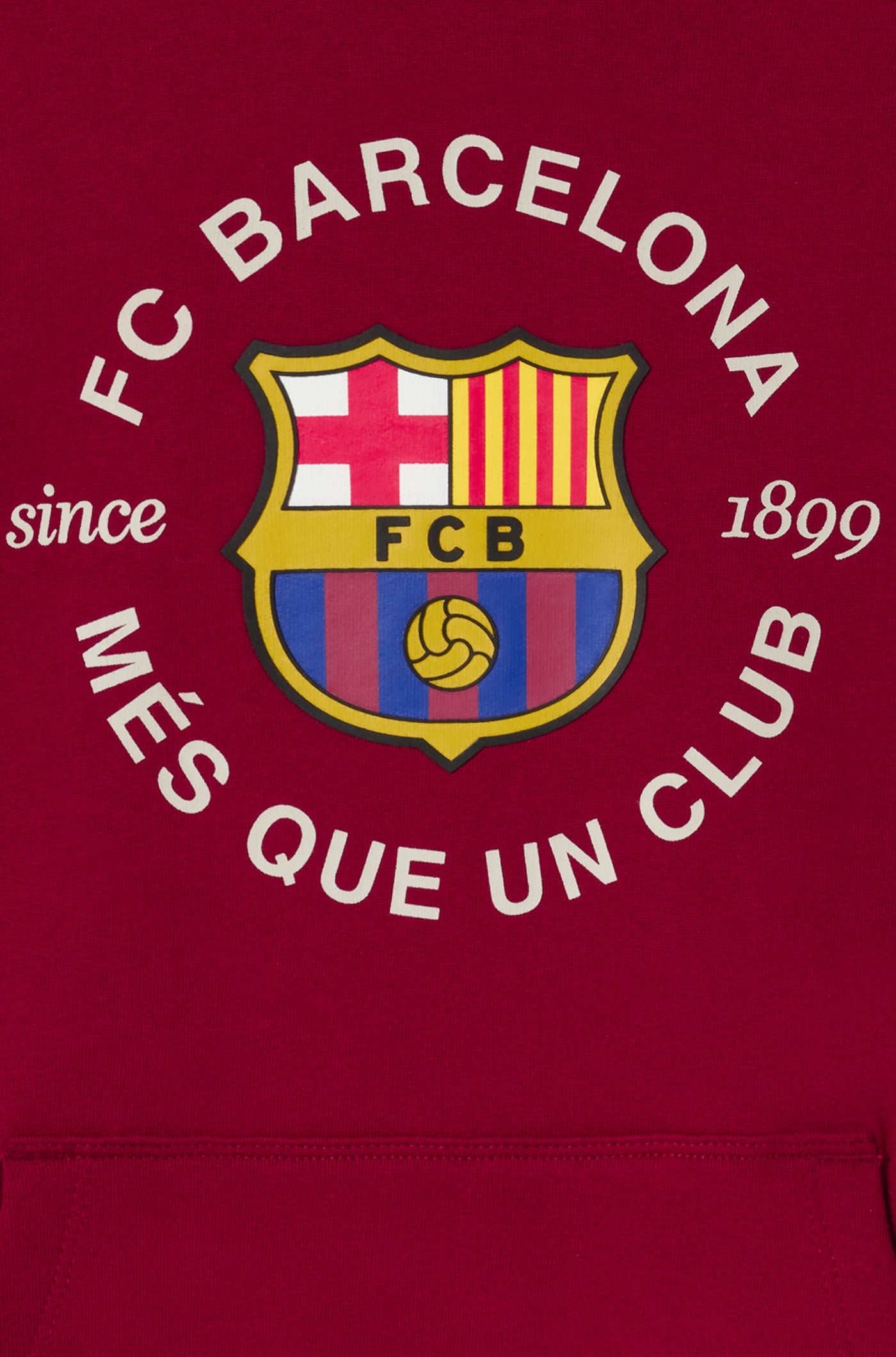 Sweat à Capuche Rouge avec Emblème Barça - Junior