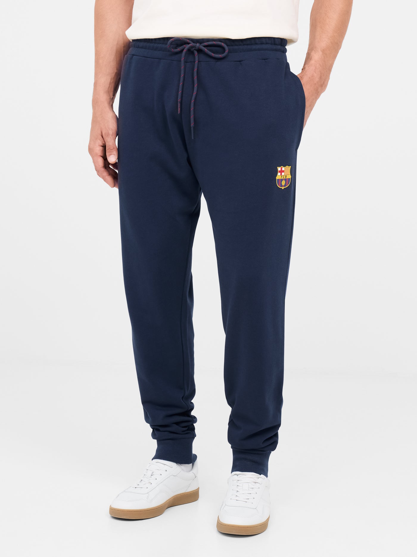 Navy Blue Sweatpants with Barça Crest