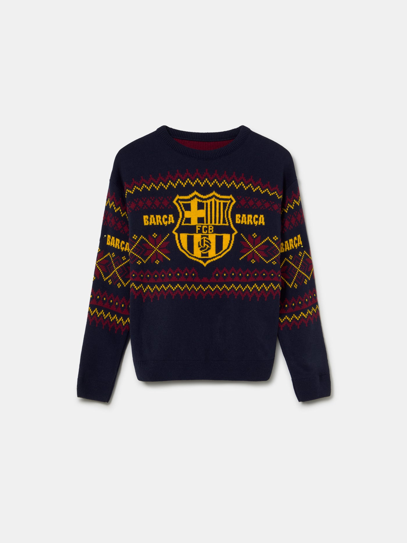 Pull de Noël Junior Bleu Marine FC Barcelone 