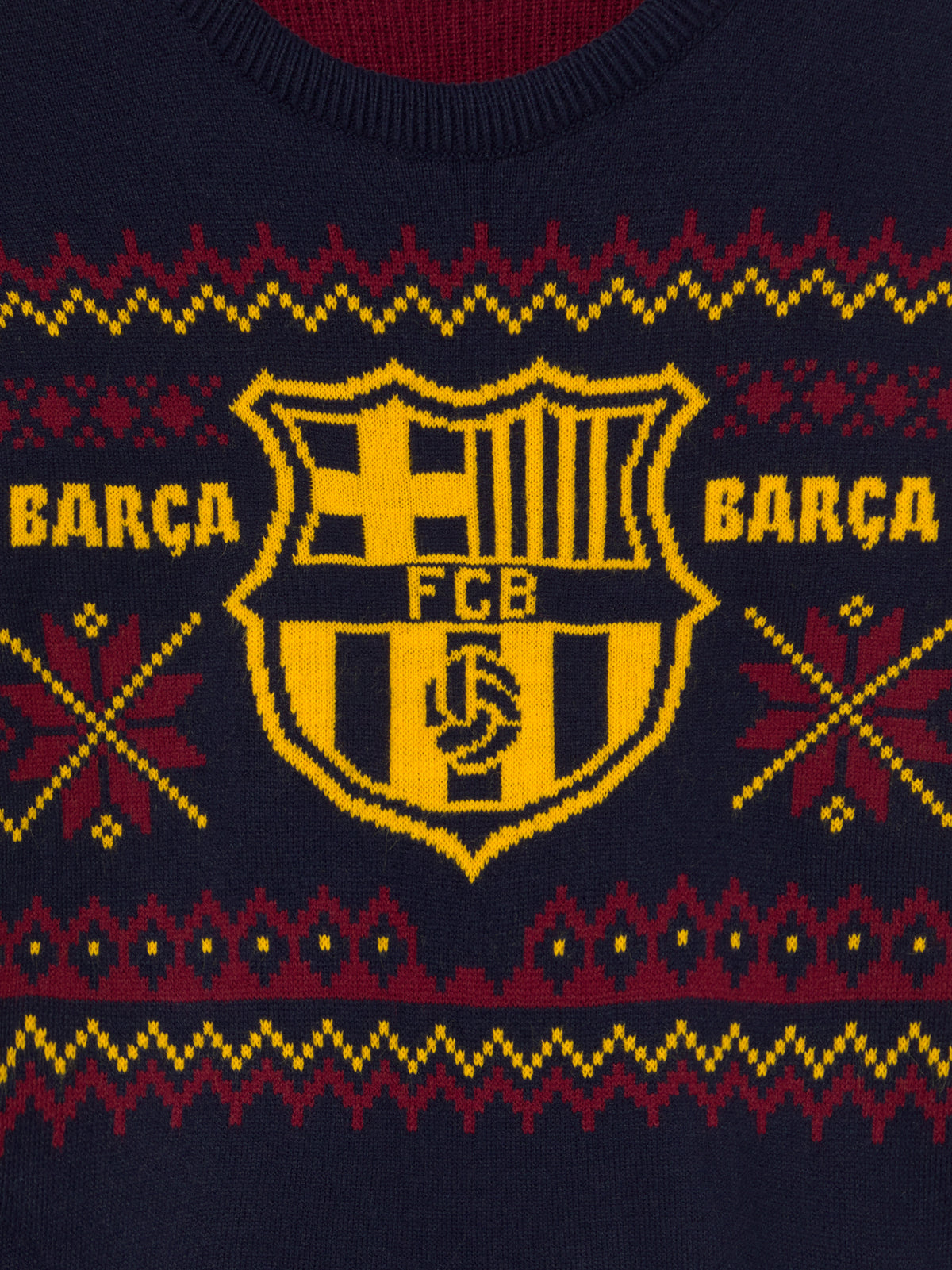 Pull de Noël Junior Bleu Marine FC Barcelone 