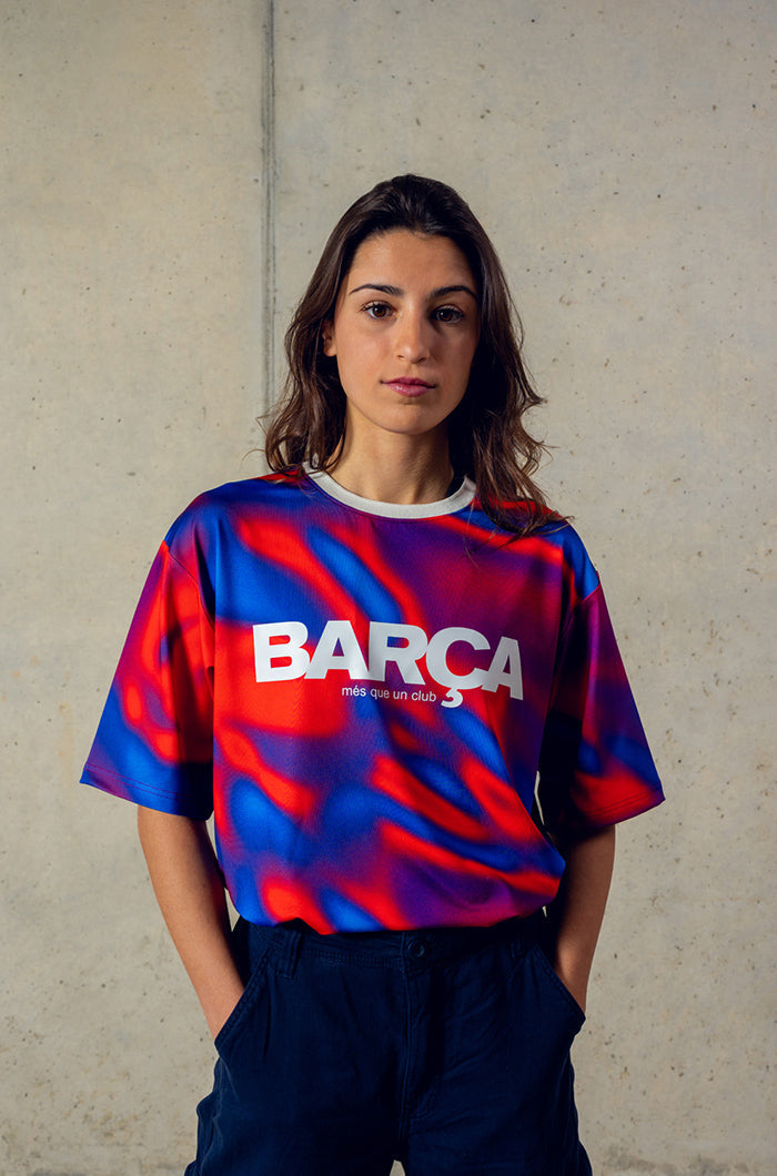 Print red T-shirt crest Barça - Women