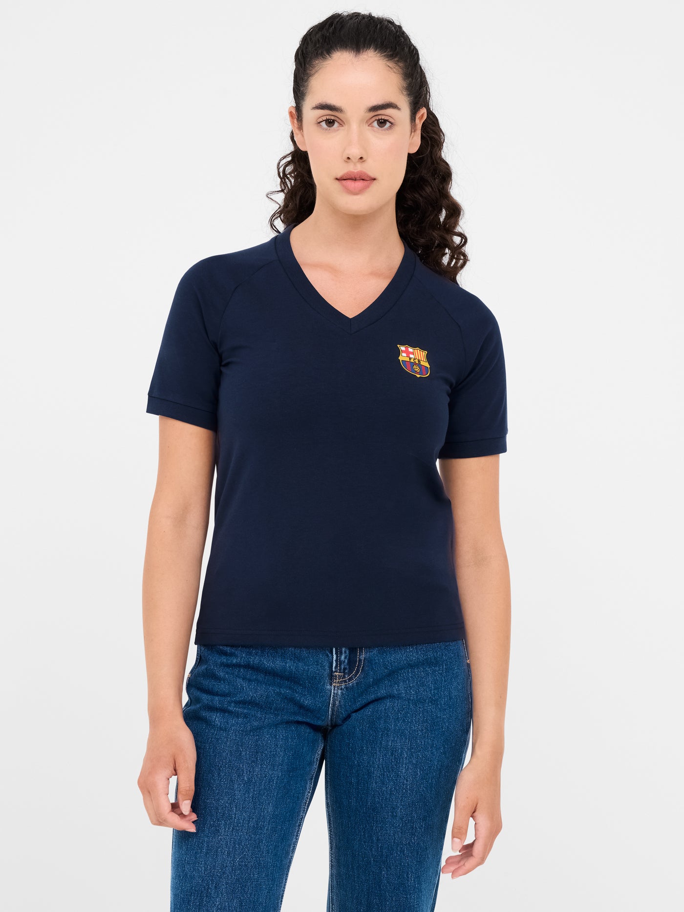 T-shirt navy blue Barça - Woman