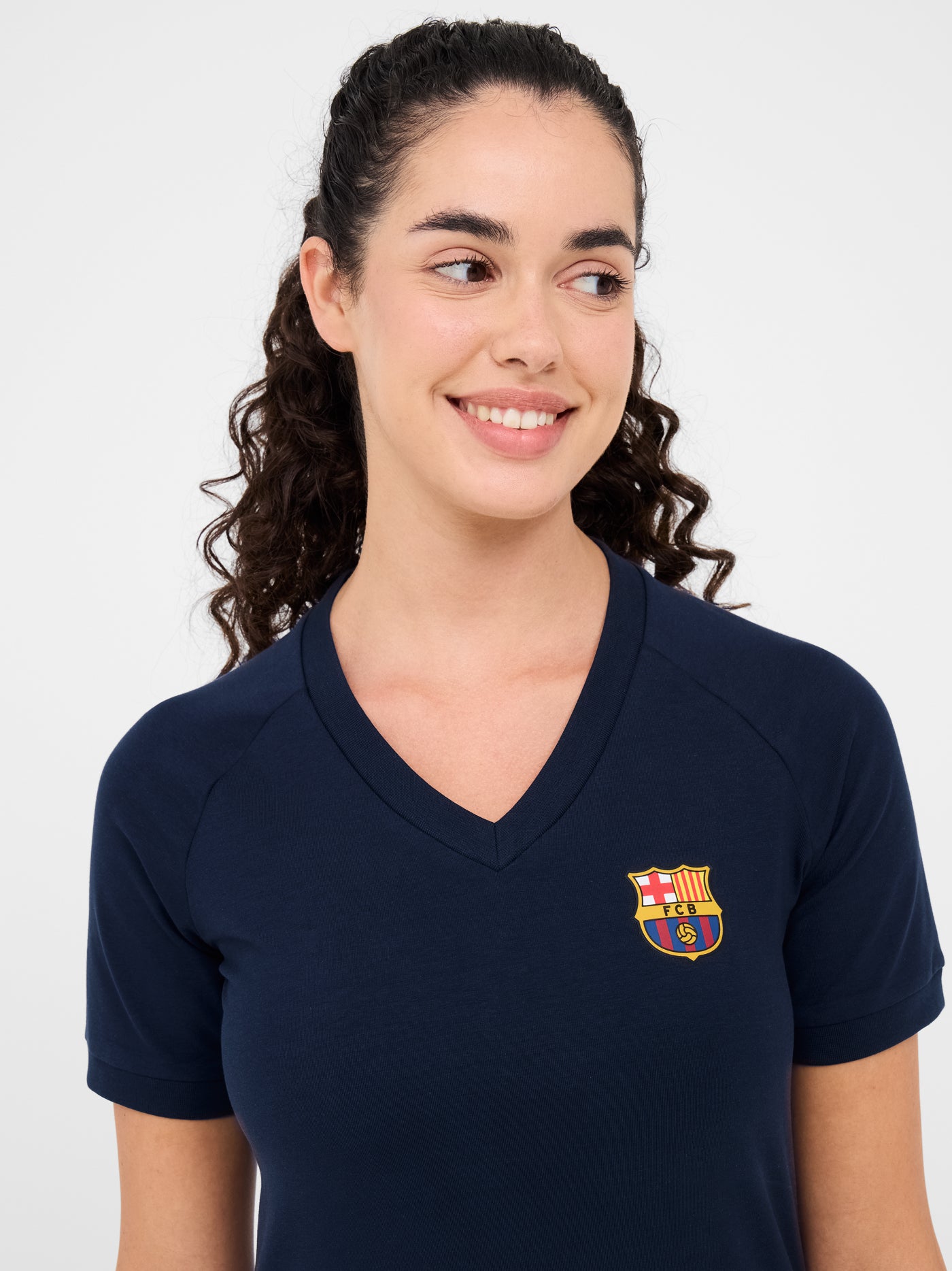 T-Shirt marineblaues Barça - Damen