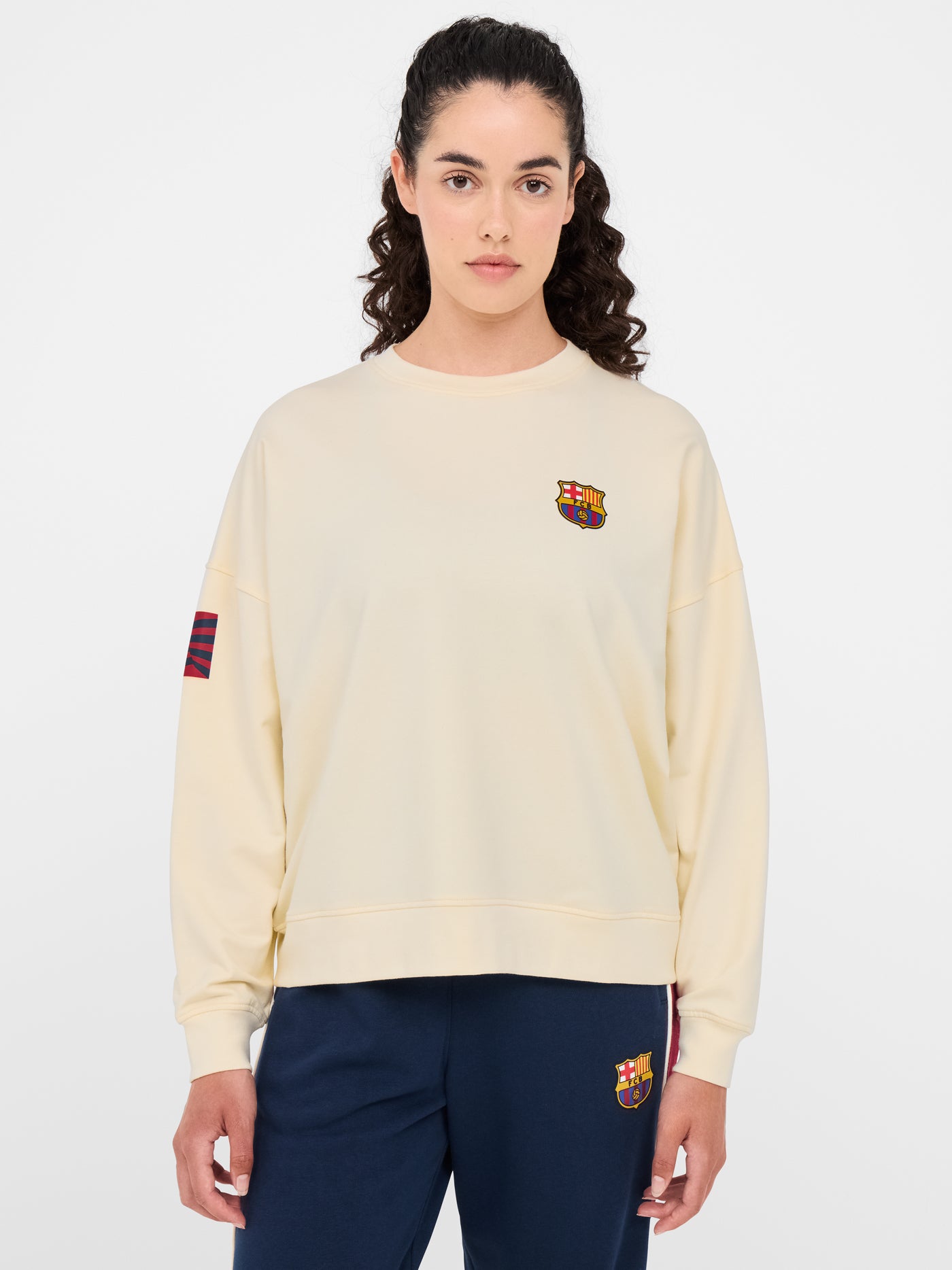 Sweatshirt beige Barça  - Woman