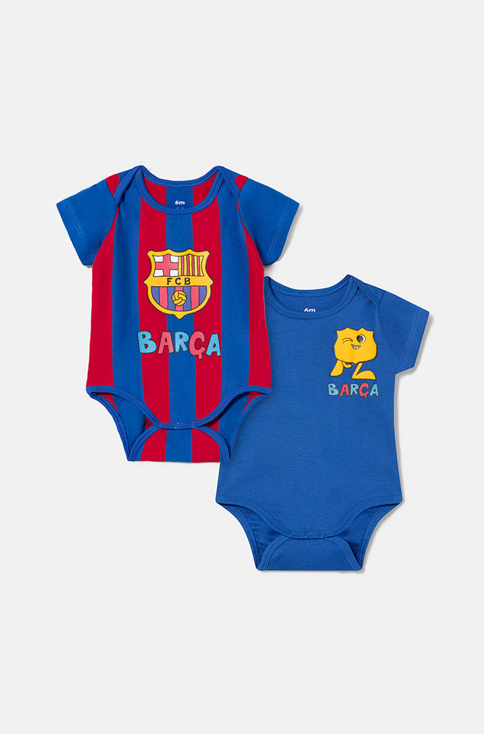 Pack de 2 bodies animés écusson Barça - Bébé
