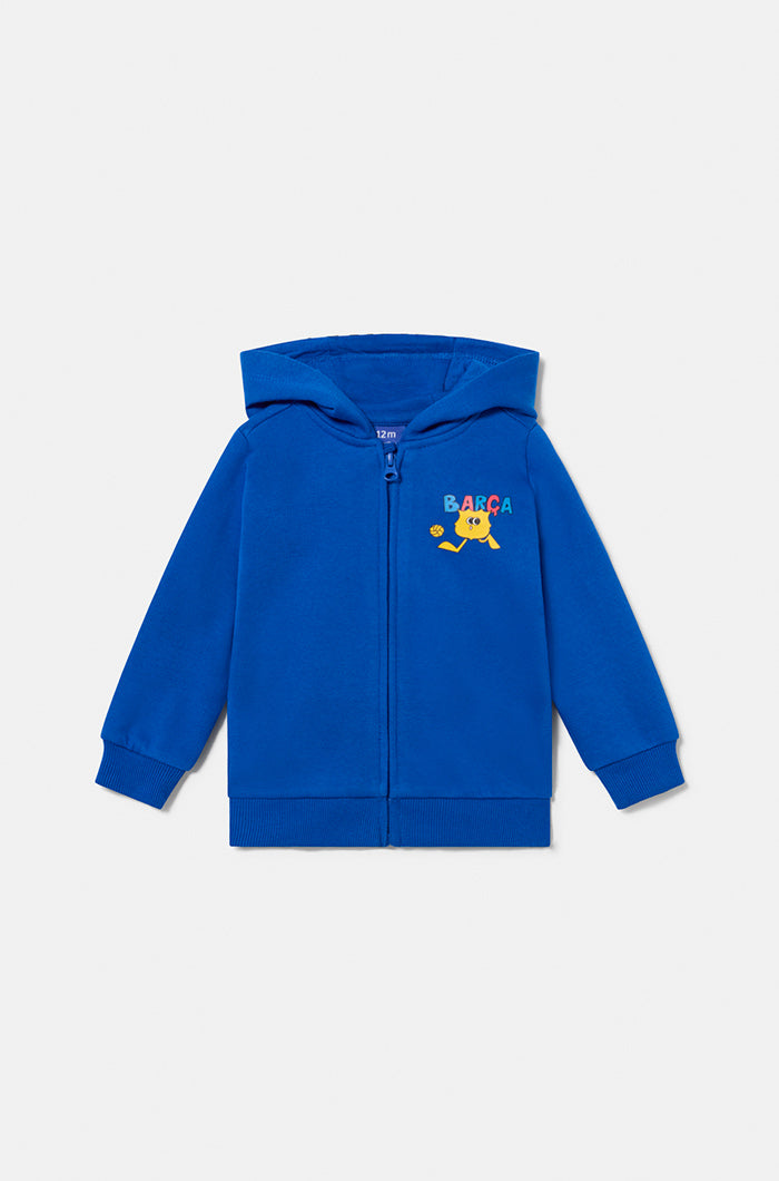 Sweat zippé écusson animé Barça - Bébé