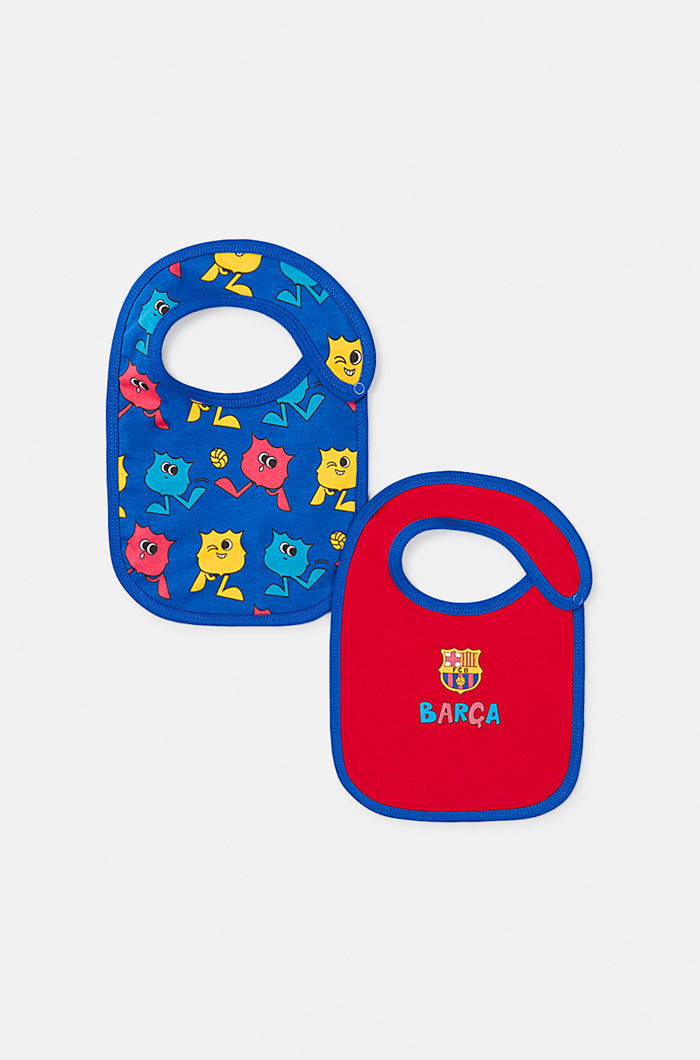 Set of two motifs Barça cotton bibs – Baby