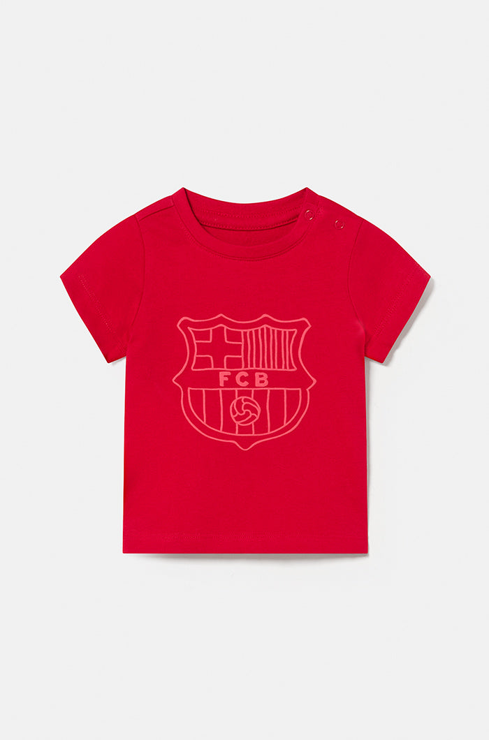 T-Shirt mit Barça-Wappenrelief – Baby