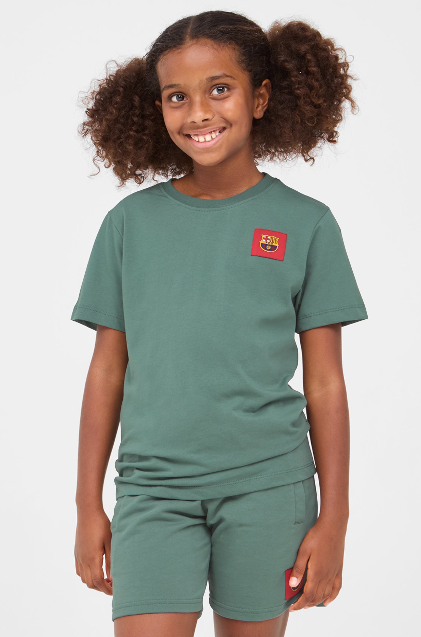 T-shirt vert dinosaures Barça - Junior
