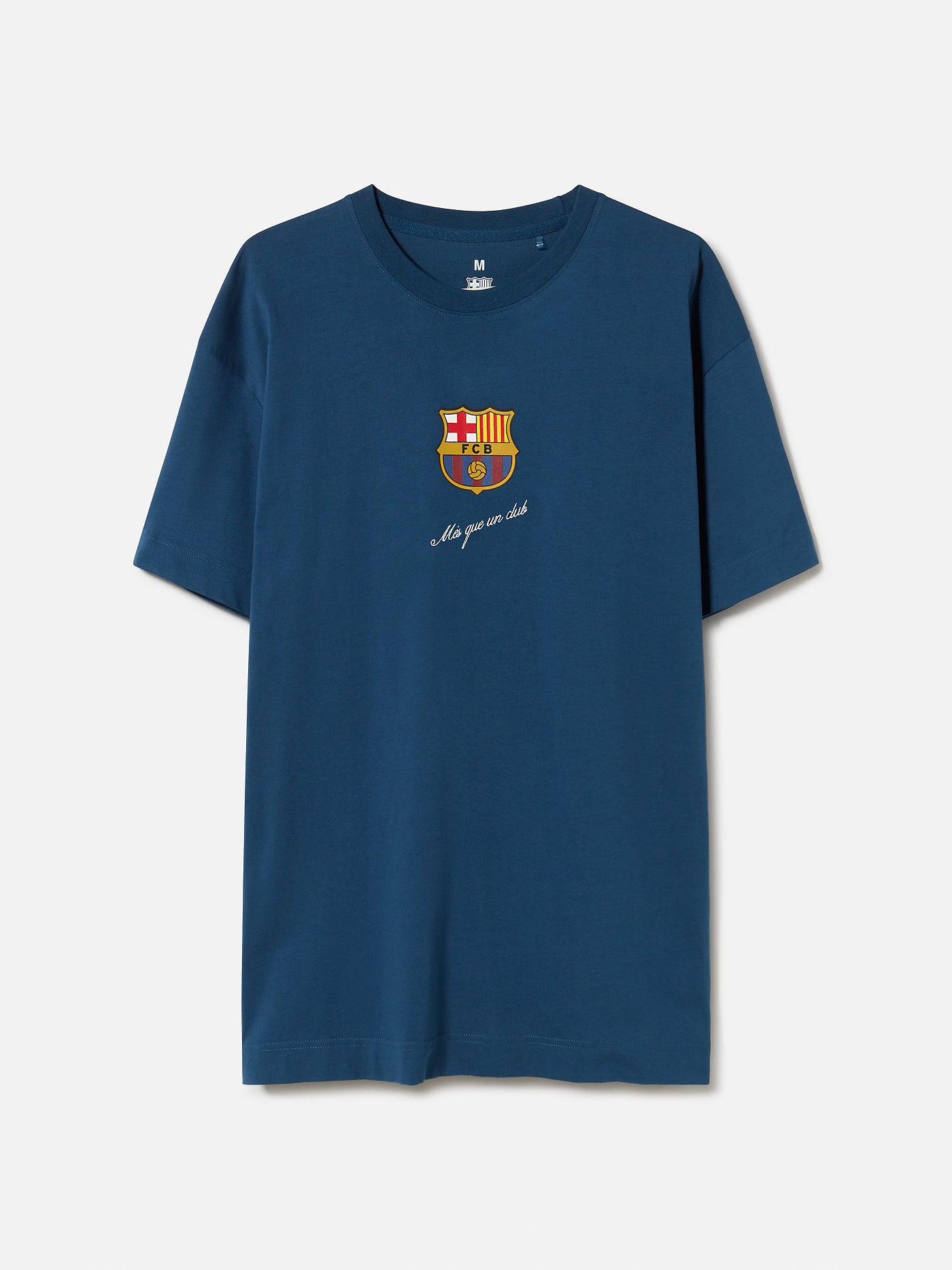 Marineblaues T-Shirt mit Barça-Wappen