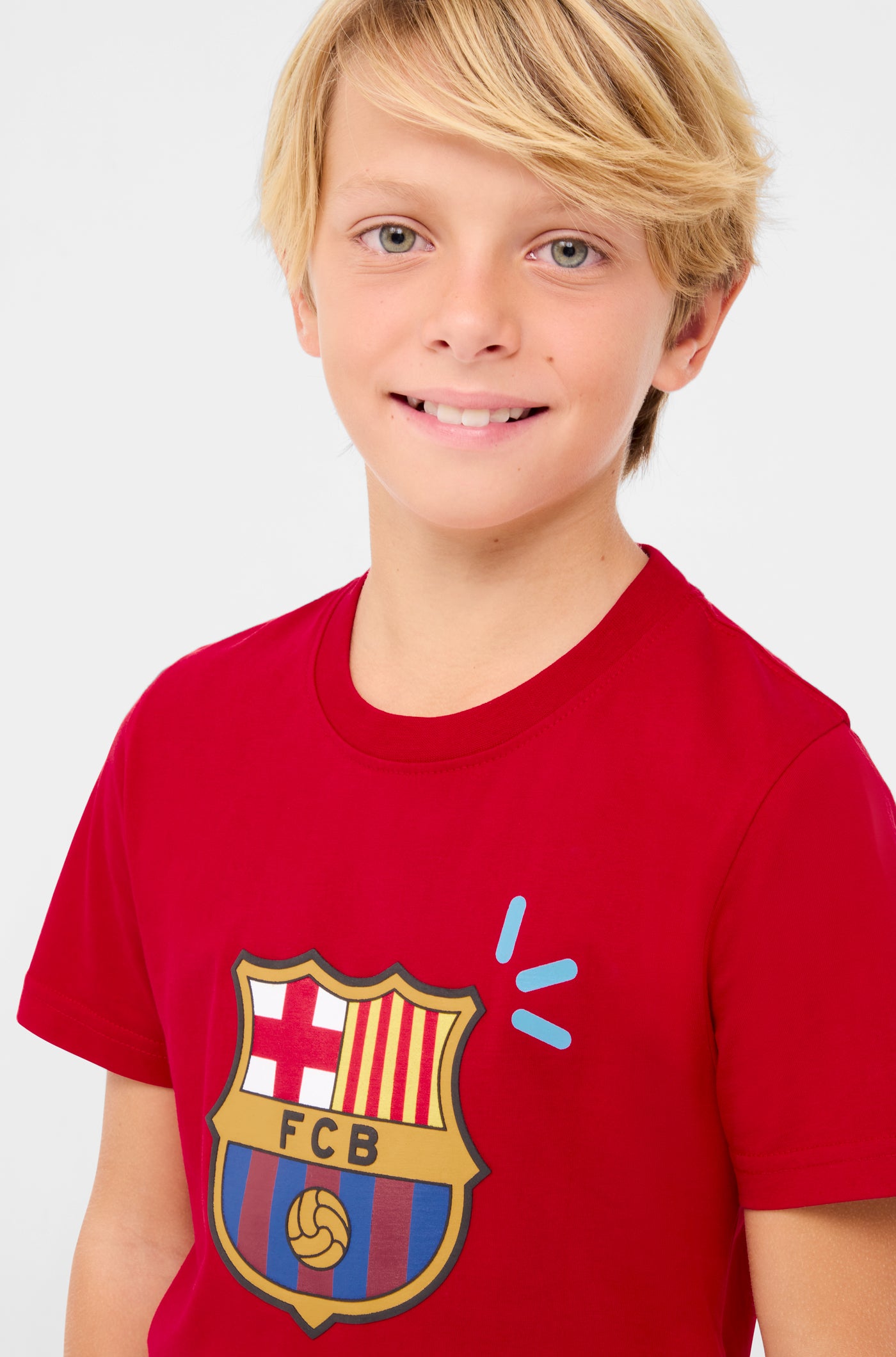 Camiseta roja Força Barça - Junior