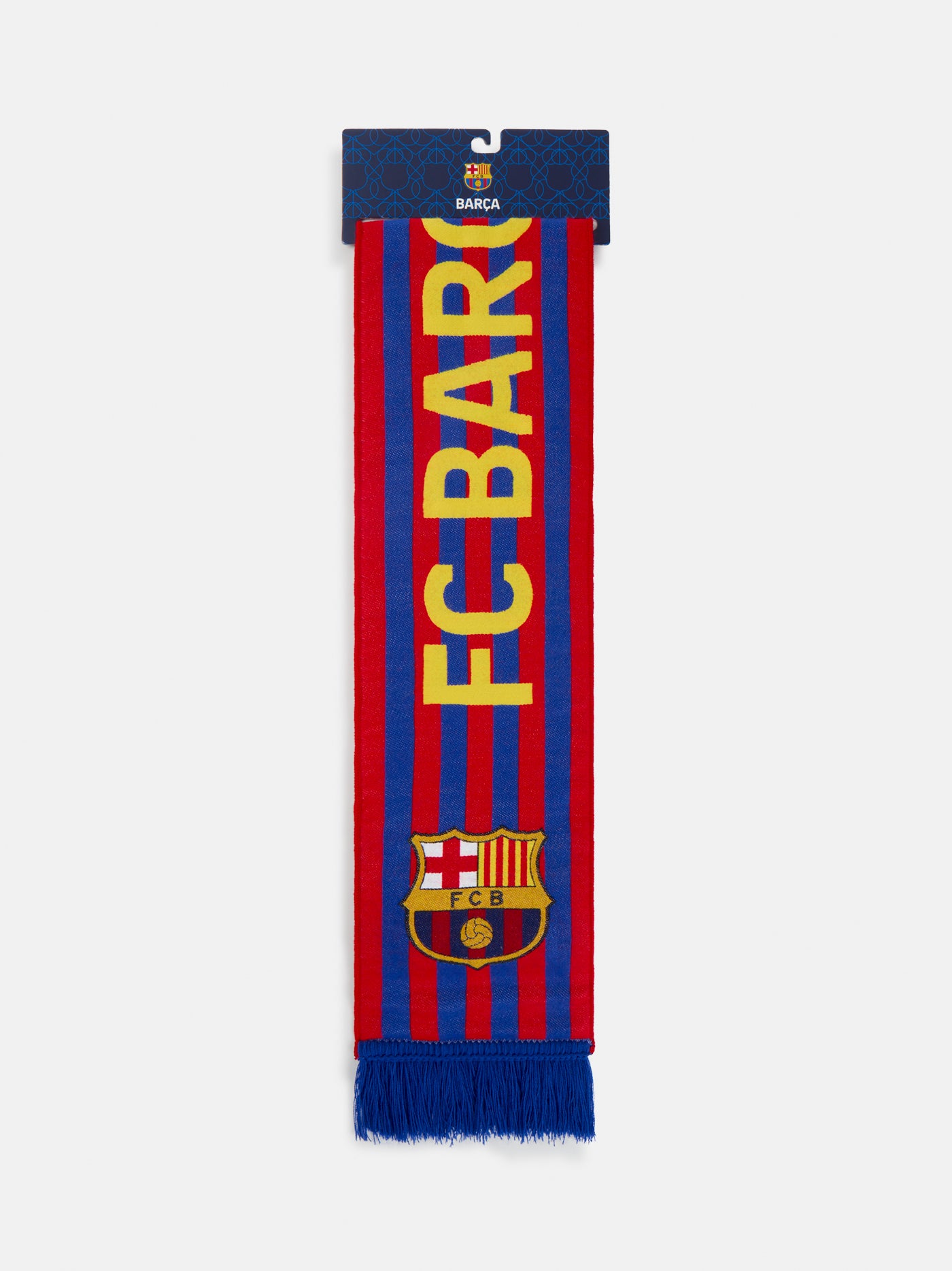 Blaugrana scarf with FC BARCELONA in yellow