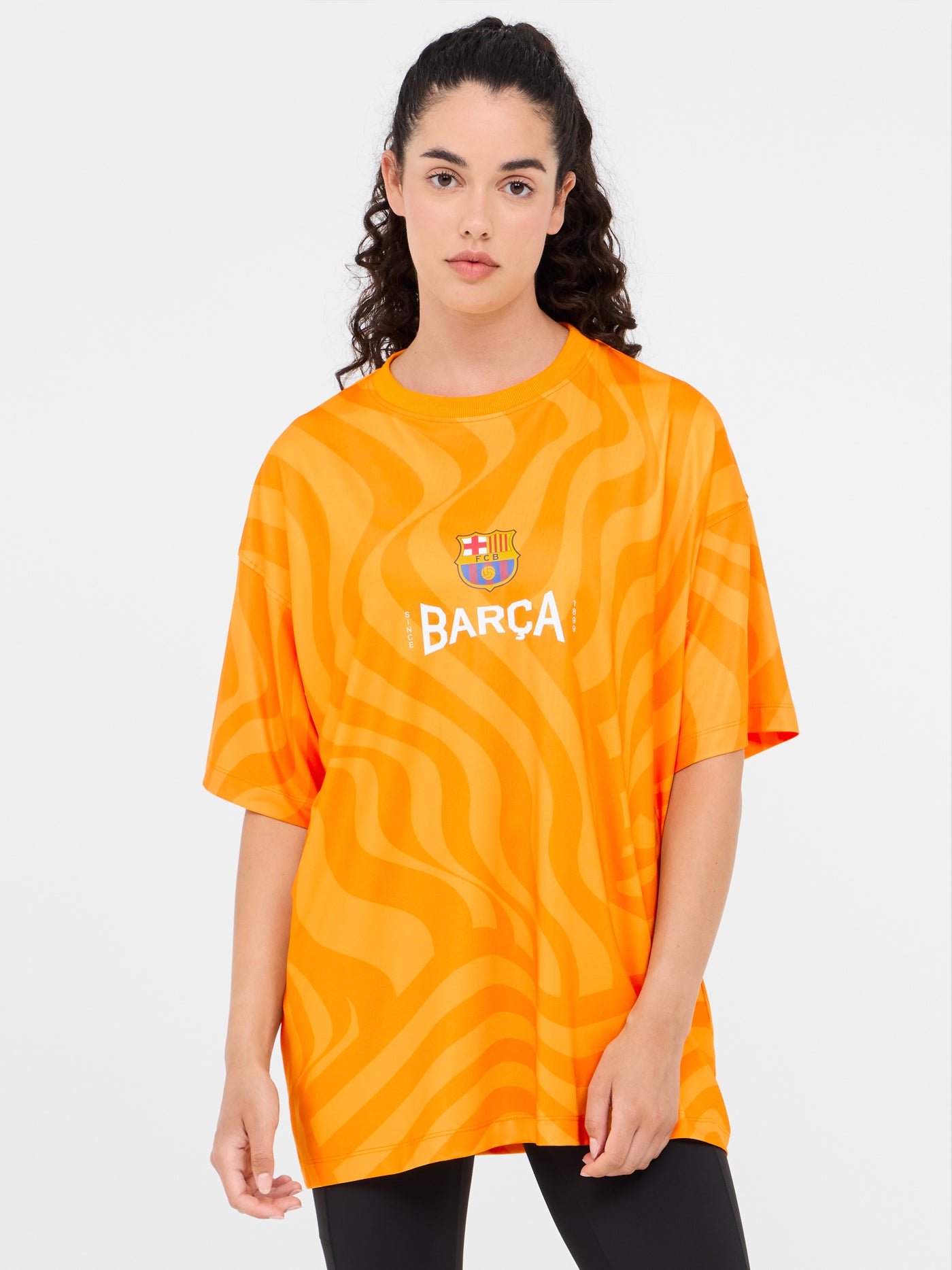 Kurzarm-T-Shirt mit Barça-Muster - Damen